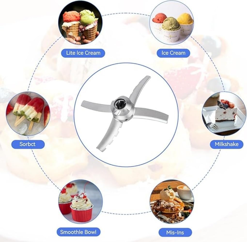Replacement Blade Compatible with Ninja Creami Deluxe NC500 Series Ice Cream Makers, Mixing Blade Paddle Replacement for Ninja Creami NC501 CN501CO NC500C NC501C NC501H Silver-Stainless Steel image number 3