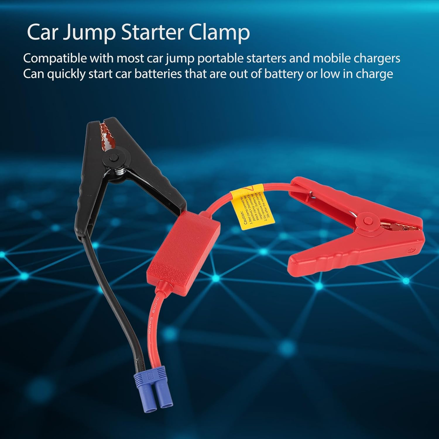 Battery Jumper Clamp, Car Starter Clamp DC12V Practical for Emergency, Car Jump Starter Clamp EC5 Male Connector, Emergency Automotive Battery Booster Jumper Clamp Cable DC12V(200A)
