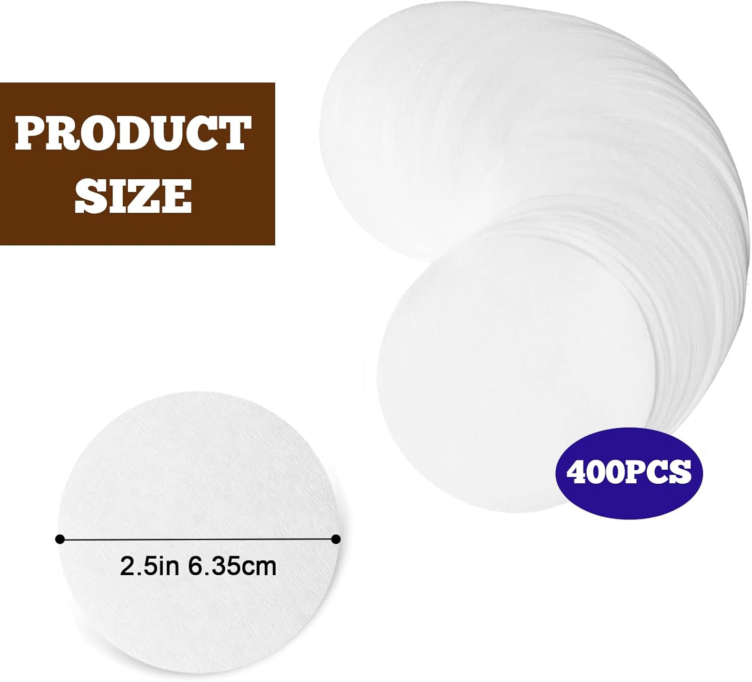 400 Pcs Paper Filters Compatible with Aeropress - 64 Mm/2.5 Inches All Coffee and Espresso Makers Paper Filters, Vegan Non-Bleached Natural Micro-Filters for Aeropress (White) image number 5