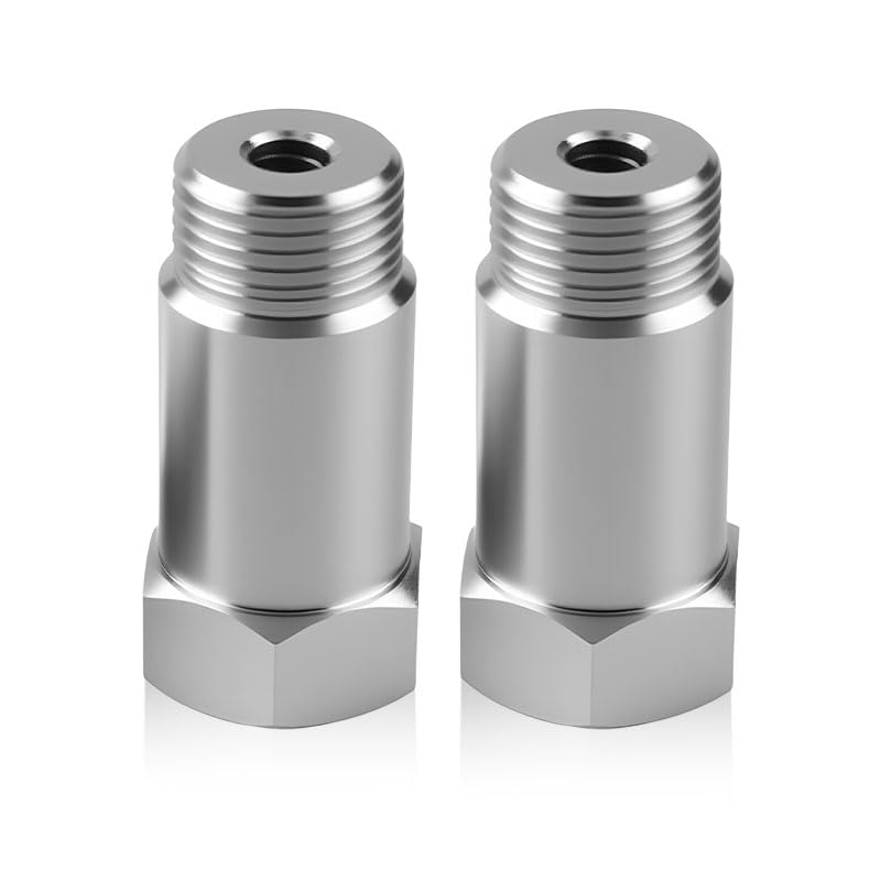 2Pcs O2 Sensor Spacer Adapter, Universal 45Mm M18*1.5 Anti-Fault Code Extension, Universal O2 Oxygen Sensor Spacer Extender Isolator for Exhaust System Repair Replacement Accessory image number 2