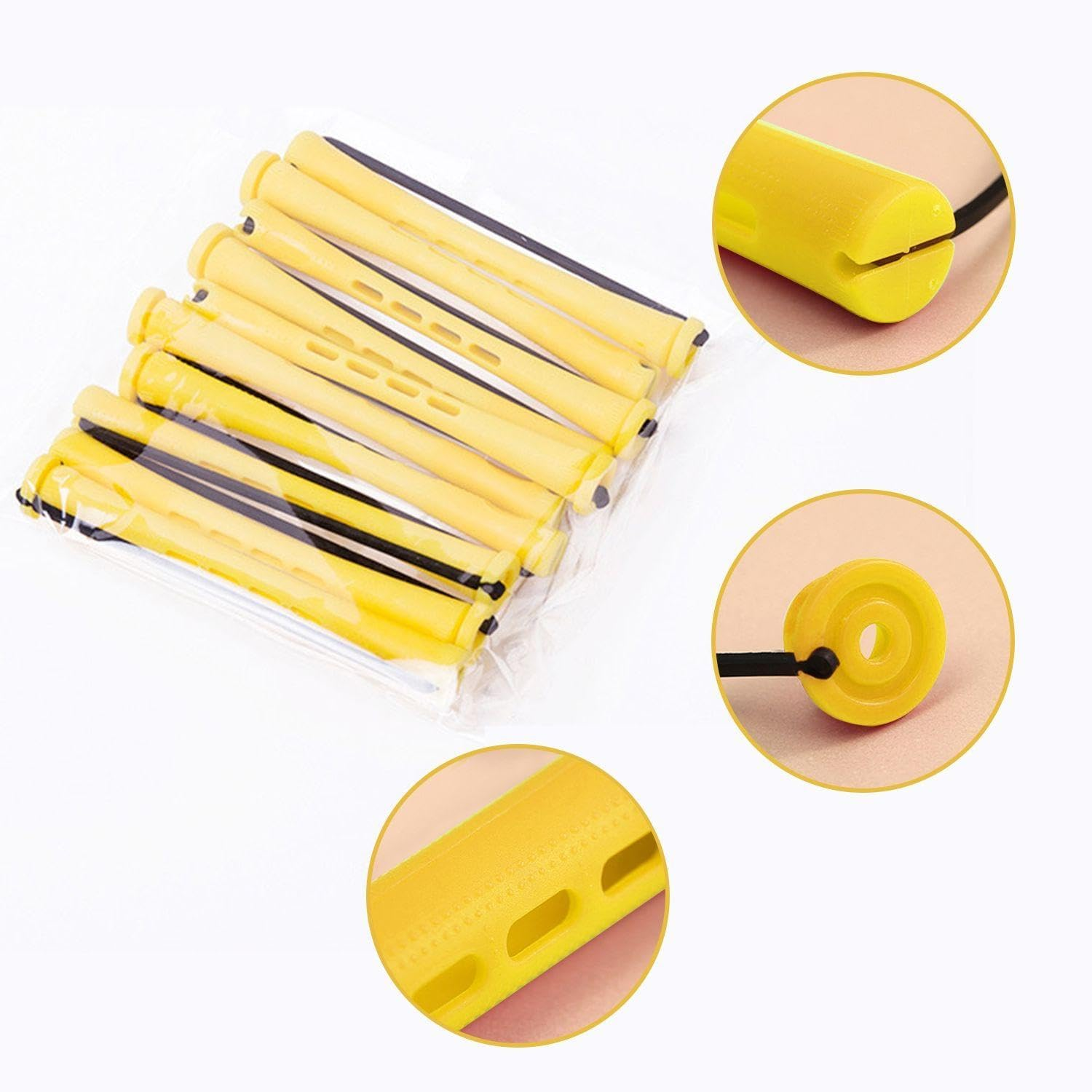 Pack of 40 Curling Irons, 1 Yellow Comb, 1 Storage Bag, Curling Iron, Fluffy Curling Comb, Perm Roller, Giant Flexible Wand image number 1