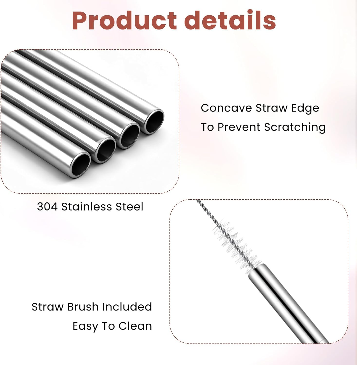 LIQWEI 10Pcs Short Metal Straws, Metal Straws Reusable, Stainless Steel Straw Cocktail Straw with 2 Cleaning Brushes, Bent Cup Accessories for Coffee Mugs, Small Glasses or Cups image number 2