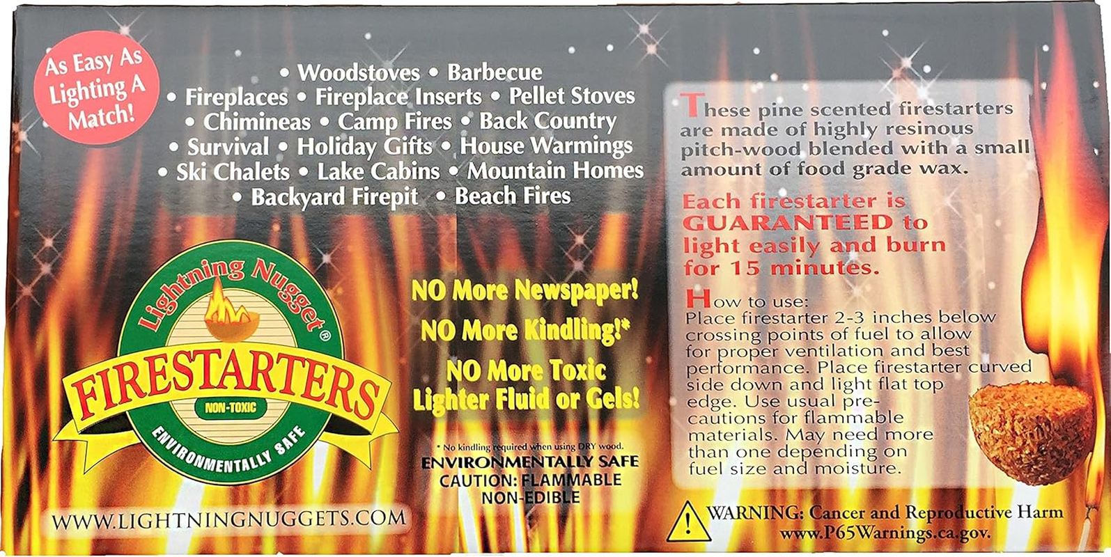 Lightning Nuggets N100SEB Super Economy Box Fire Starter, Tan Brown, 100 Count (Pack of 1) image number 1