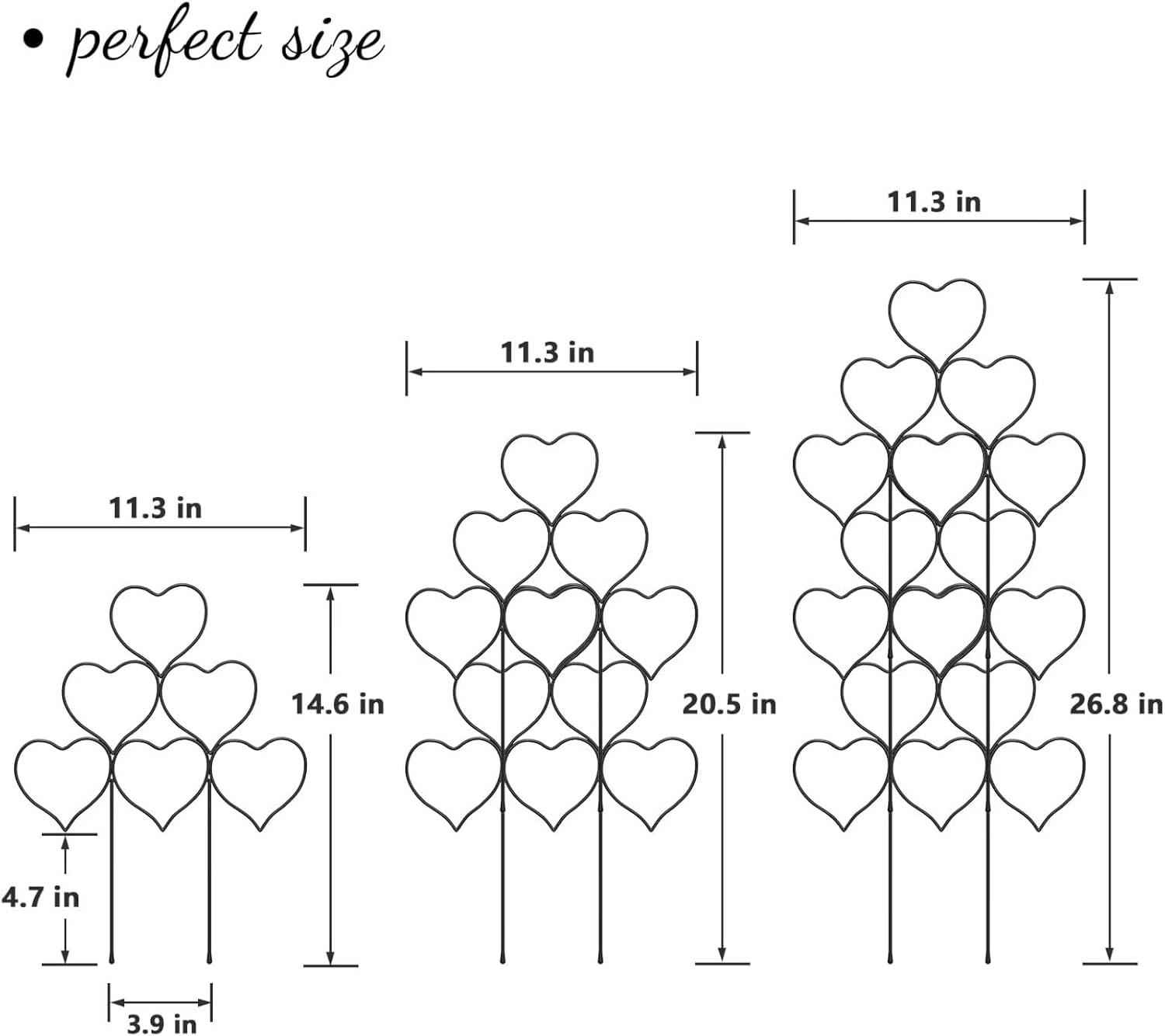 SENIURIS Loving Indoor Plant Stackable Garden Trellis for Climbing Plants, Outdoor Plant Support DIY Metal Trellis for Vine Ivy Flower Plant. image number 2