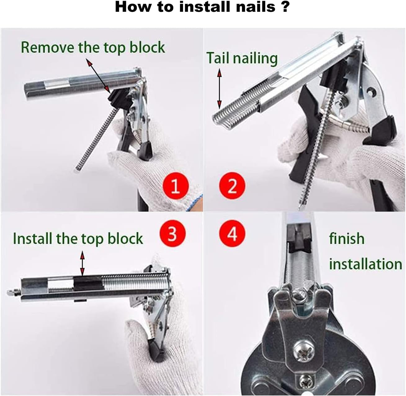 WOMOUR Type M Nail Ring Pliers - Hog Ring Chicken Duck Goose Dog Cat Rabbit Kit Clamp with Nail Groove for Animal Cages/Wire Fencing, Repair Hand Tools with 600 Pcs Galvanized Steel Rings image number 3