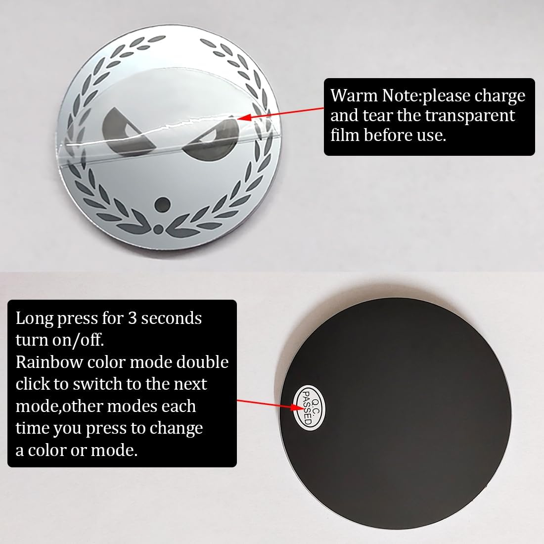 LED Car Cup Holder Lights,2 PCS USB Charging Car Coasters with 7 Colors Luminescent Light Cup Pad,Led Cup Mat for Car Decoration Atmosphere Light image number 3