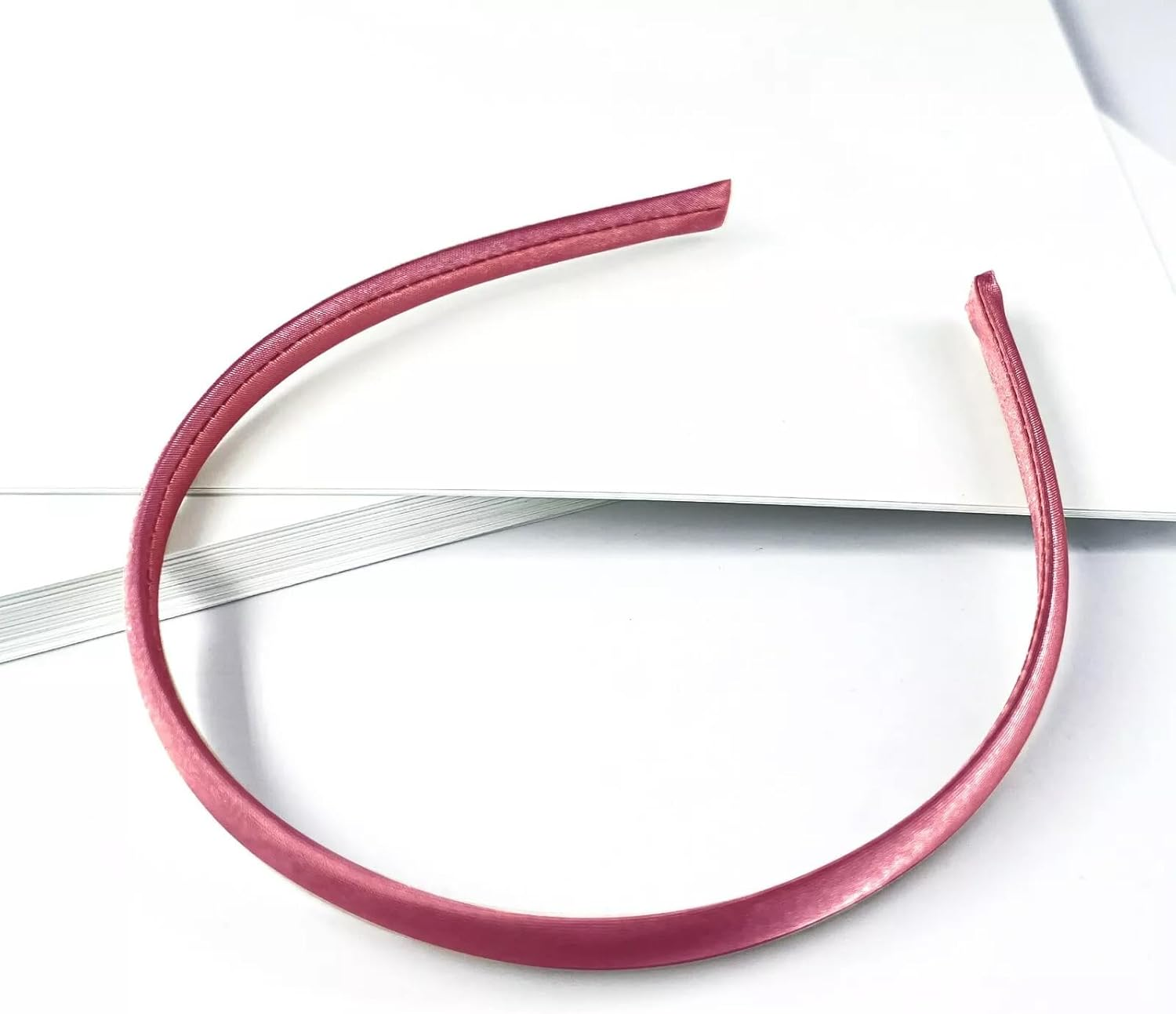 Plain Satin Headband Hair Accessories School Girls Hair Band,10Mm,3Pcs in a Pack (Navy Blue, One Size) - Black image number 4