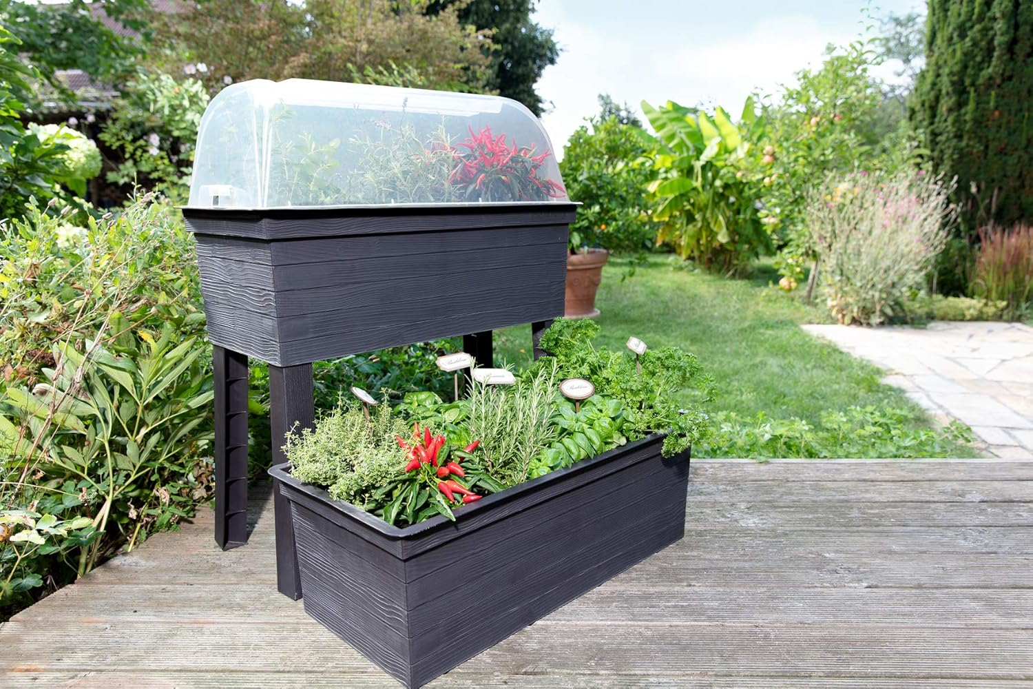 Garantia Urban Balcony Raised Bed Planter, Anthracite image number 4