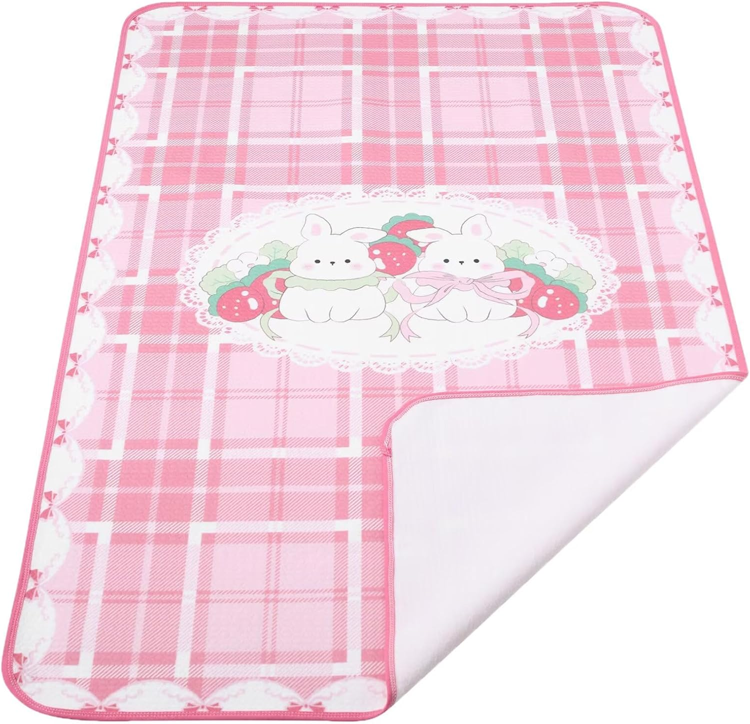 Landofgenie Oversized Waterproof Changing Mat 80 X 120 Cm Washable Reusable Changing Mat - Bunny