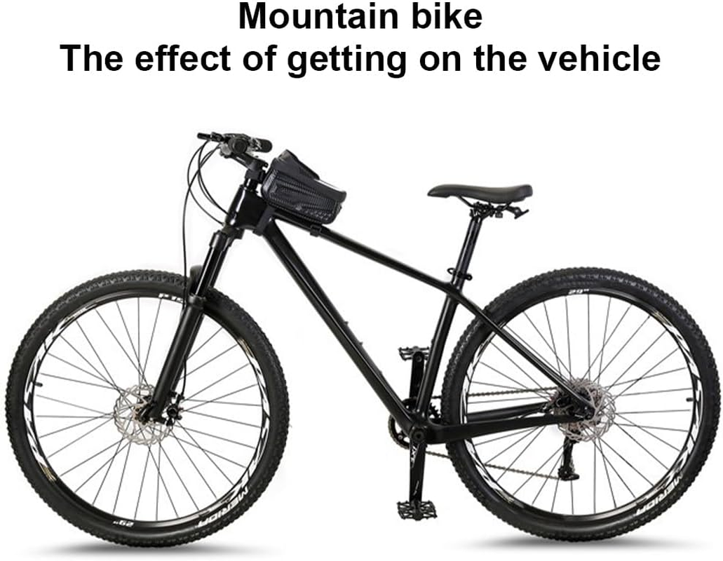 HHWRT Waterproof Bicycle Handlebar Bag, Bike Front Frame Bag with Touchscreen Phone Holder, Bicycle Top Tube Bag, Bike Phone Bag, Cycling Storage Pouch for MTB, Road and Commuter Bikes image number 2