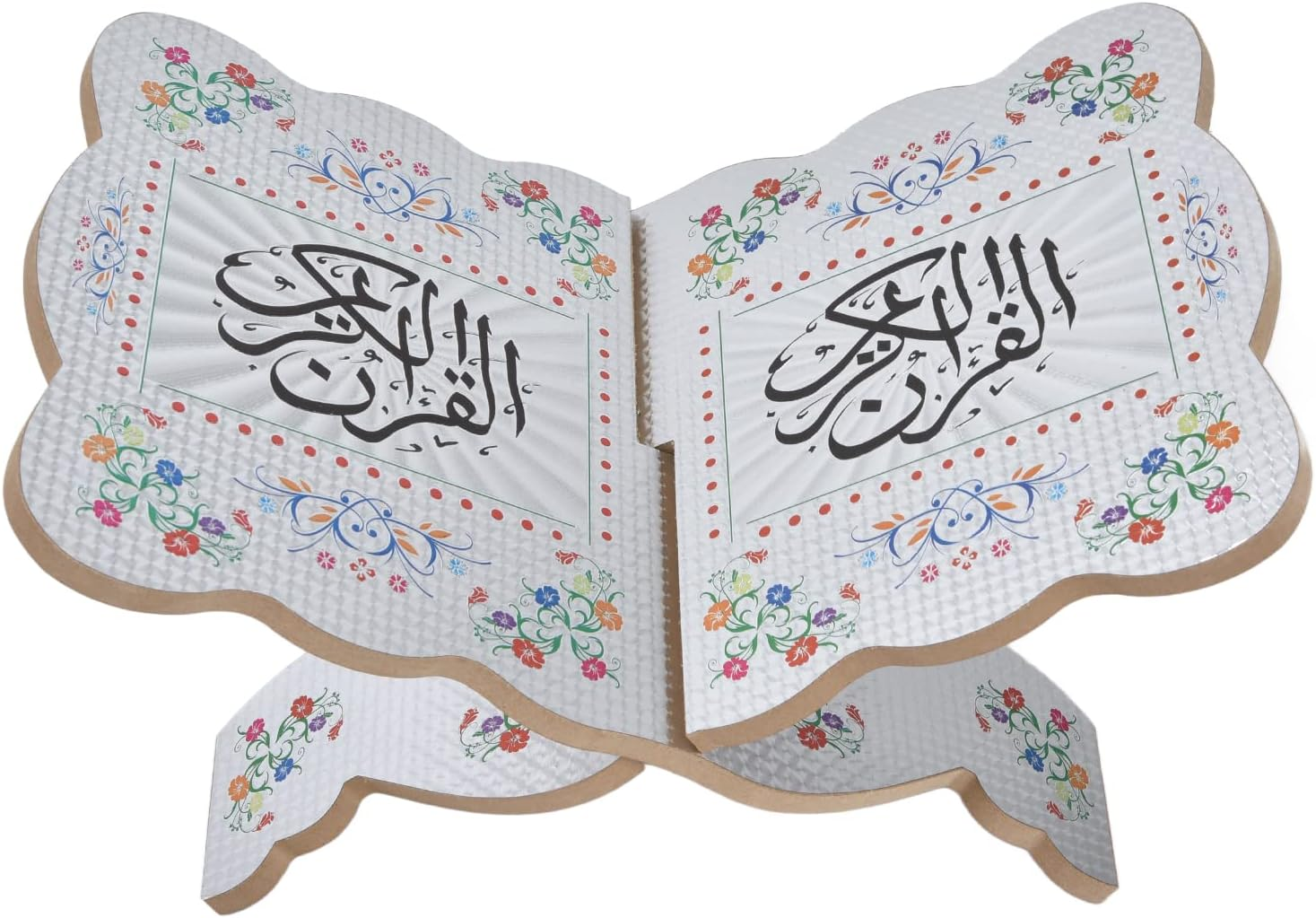 Book Stand, Wooden Foldable Quran Holder Quran Koran Holy Book Stand Holder, Muslim Arabic Calligraphy Bible Magazine Cookbook Display Holder Rack Quran Book Holder Stand for Reading(#2) image number 2