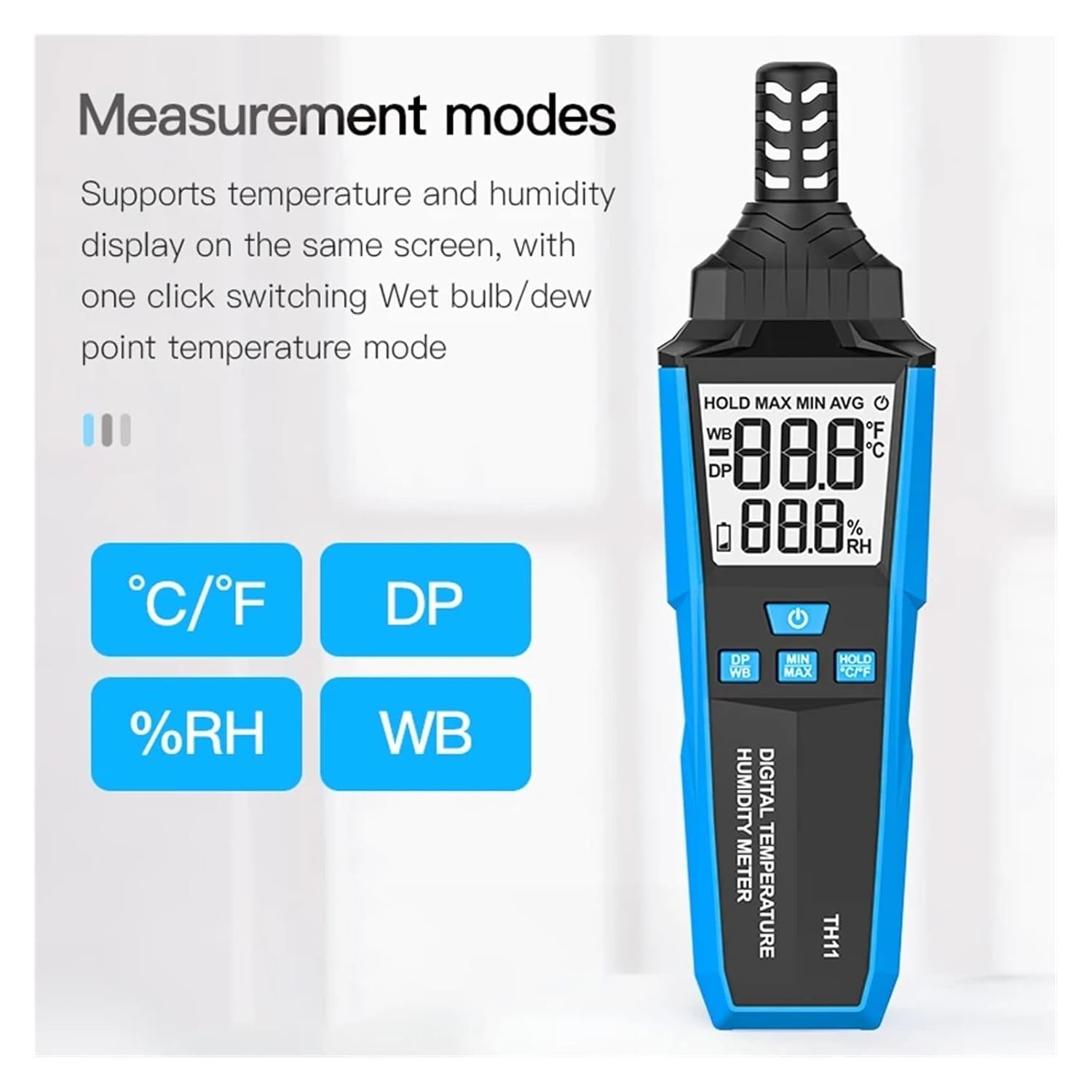 Digital Weather Station Indoor Outdoor LCD Thermometer Hygrometer Wet Bulb Dew Point Temperature Monitor Sensor Data Lock image number 1