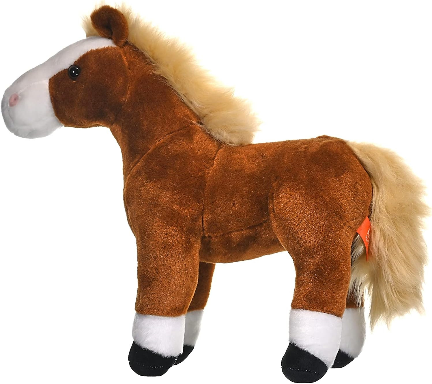 Wild Republic Cuddlekins Standing Brown Horse, Stuffed Animal, Plush Toy, Gifts for Kids, 12"