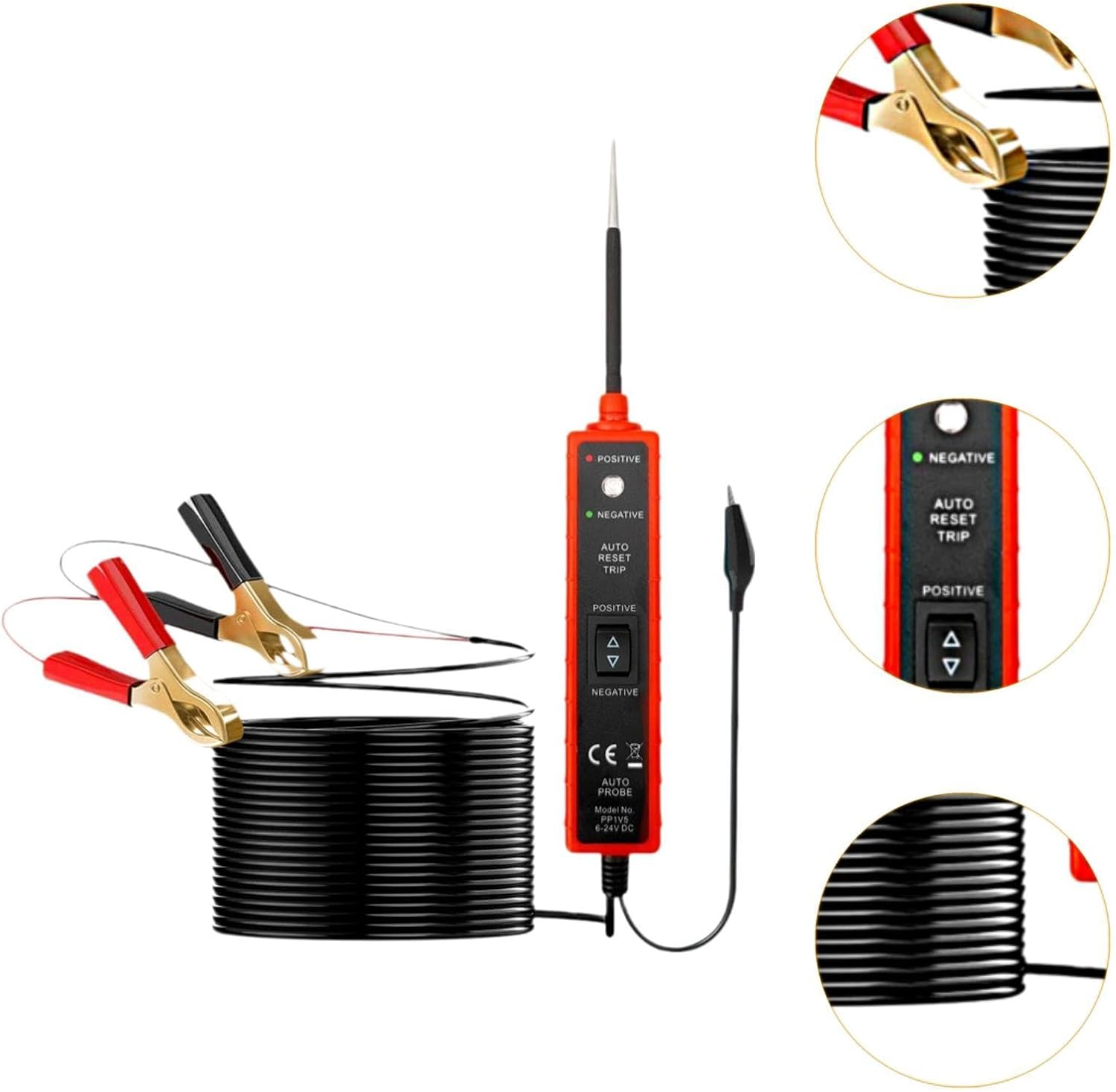 Magideal Power Circuit Probe Tester, 6V-24V DC Test Light Automotive Short Circuit Tester for Low Voltage Systems image number 3