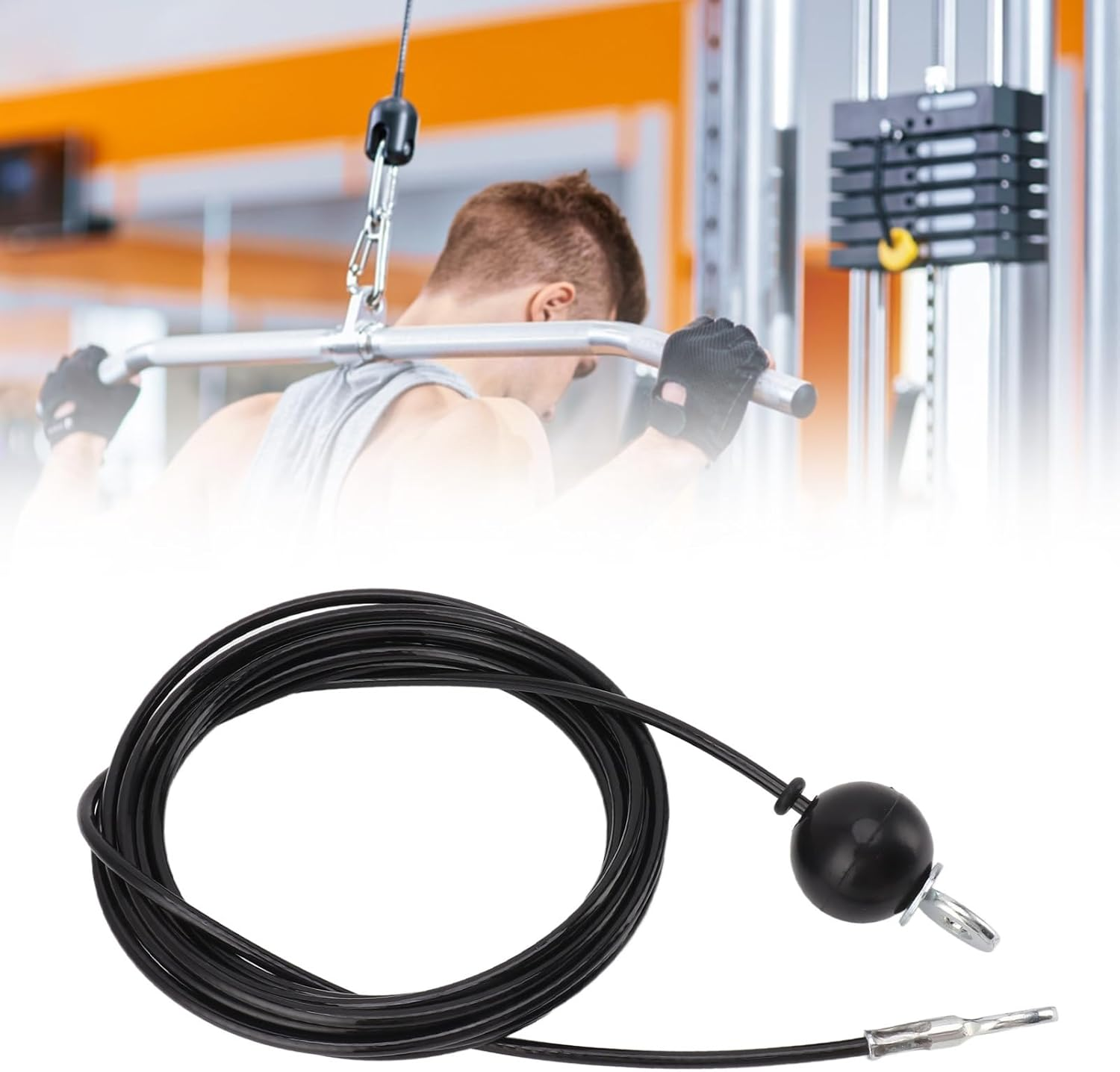 Fitness Pulley Cable, Adjustable Home Gym Cable Pulley System Replacement Fitness Cable for Pulley Machine Accessories, Heavy Duty Steel Wire Rope Home Gym Equipment image number 6