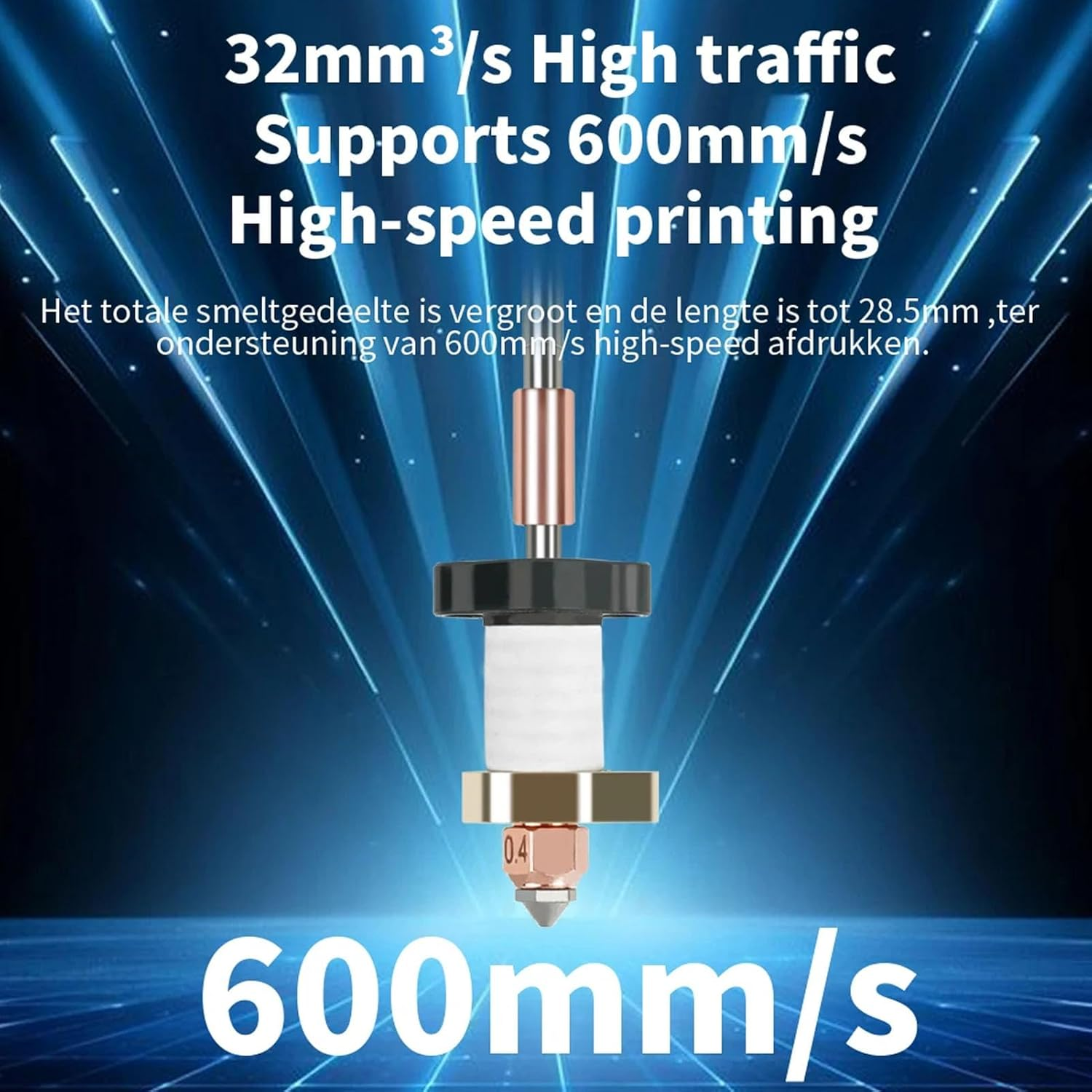 Speedy 3D Printer K1 Ceramic Hotend Kit with Quick Swap Nozzle,High Flowrate Integrated Extruder Replacement for High Speed Printing image number 5