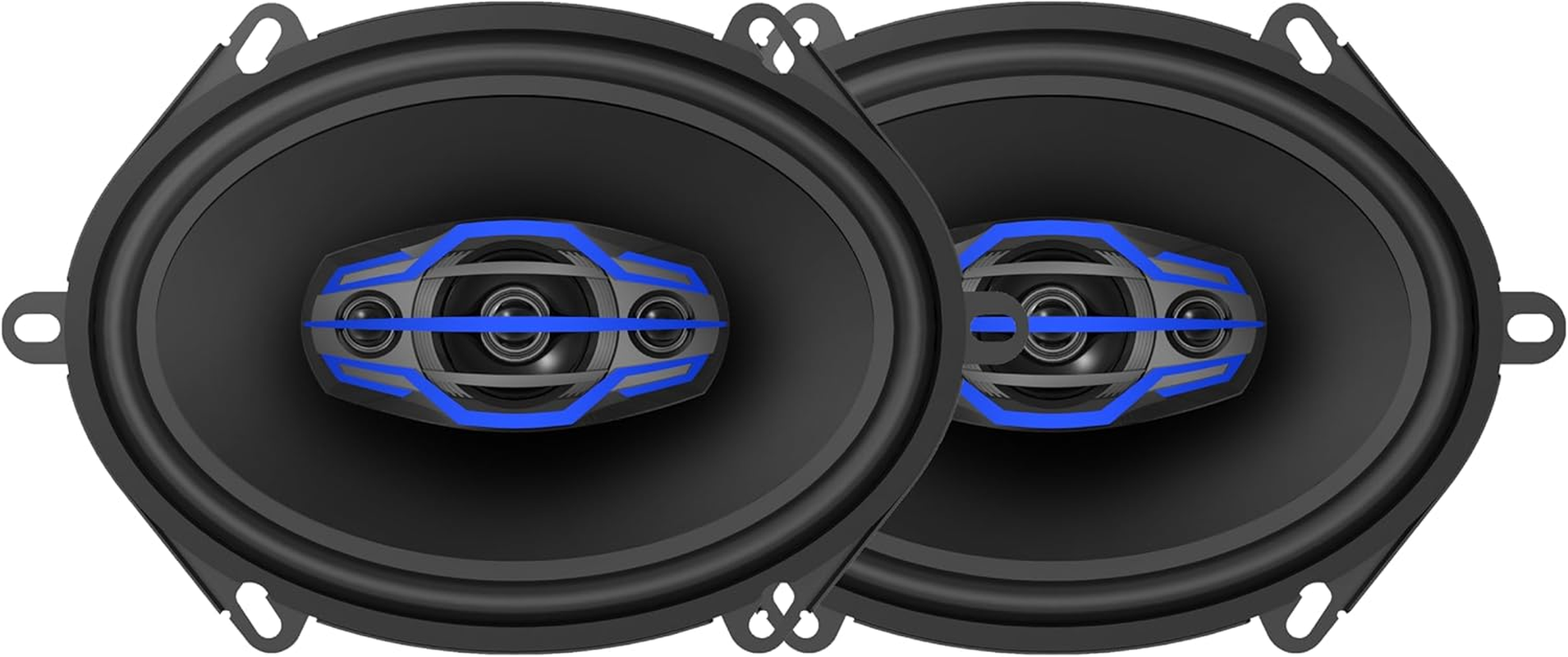 Jensen JS6804 4-Way 5X7 / 6X8 Inch 4-Way Car Audio Speakers Pair with 160 Watts Peak Power | 35Mm Mylar Balanced Dome Midrange | Two 15Mm Piezo Tweeters image number 2