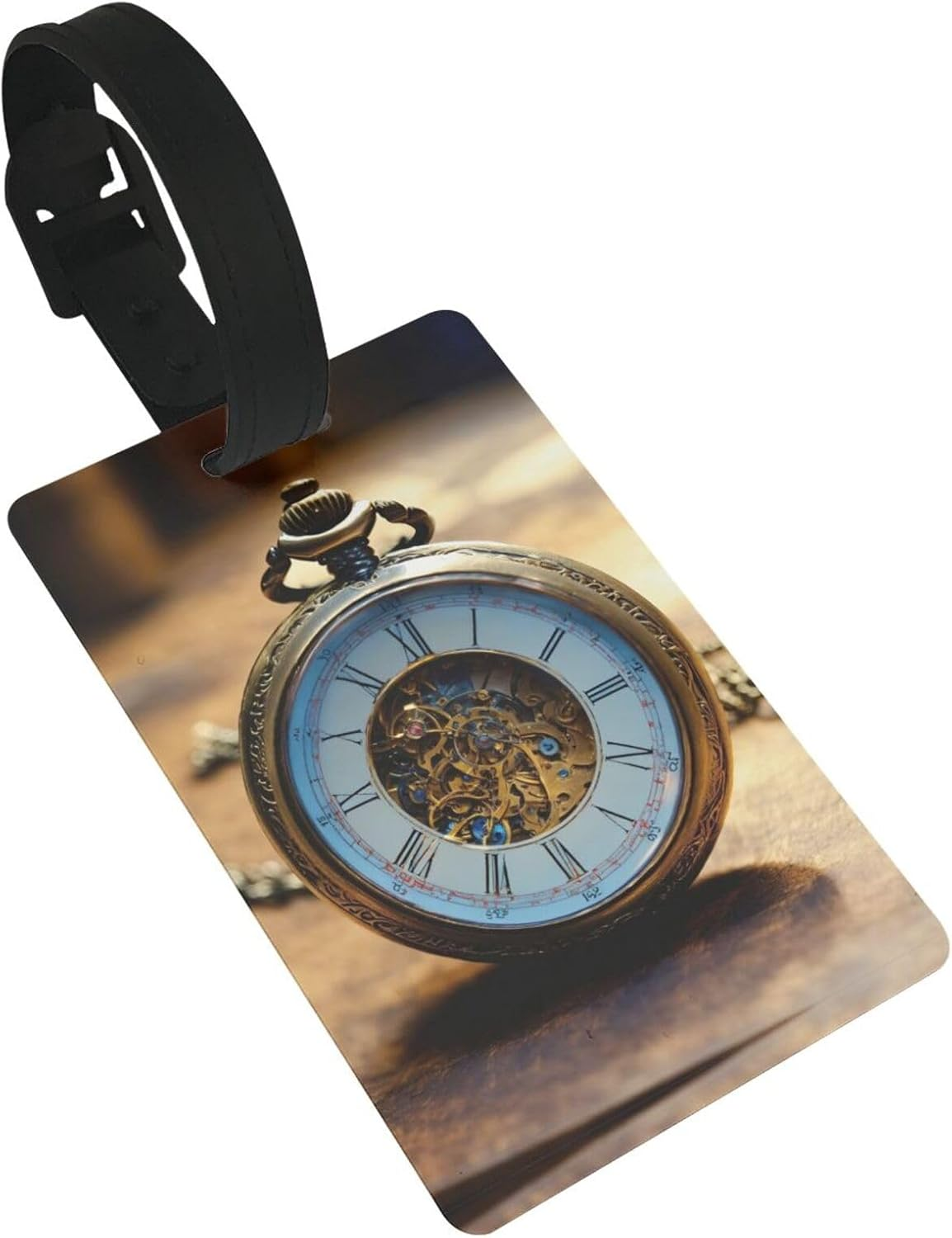 Gears Clock Bronze Century Print Versatile Luggage Tags for Suitcases Travel Bags Suitcases Backpacks Luggage Tags image number 1