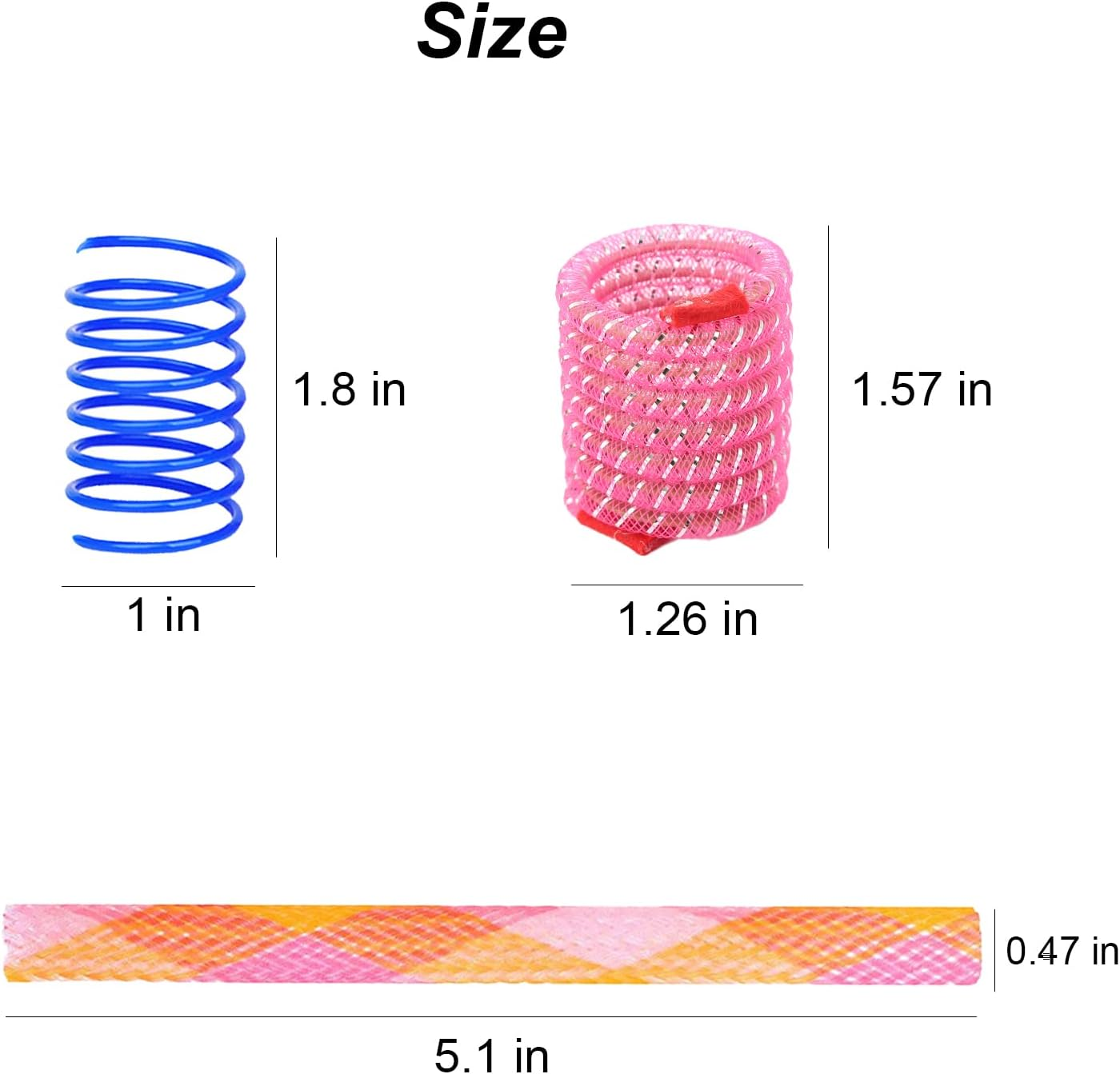 46 Piece Cat Toys Set: Colorful, Interactive Spring & Tube Toys for Indoor Cats - Flexible Plastic Spiral Coils for Kittens image number 3