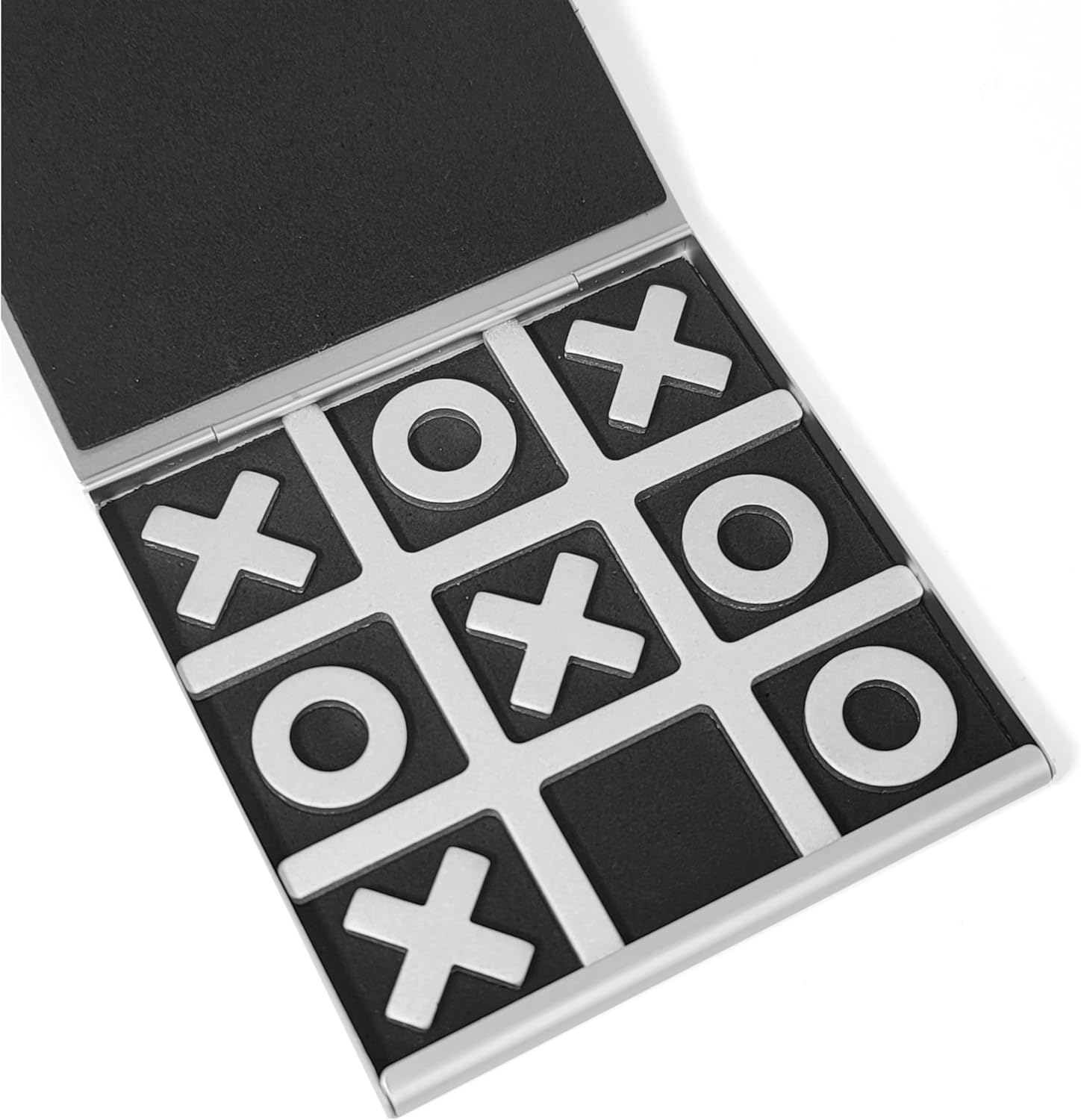 Portable Pocket Tic-Tac-Toe Set, Metal Foldable Travel Mini Cross Circle Light Weight Family Game image number 3
