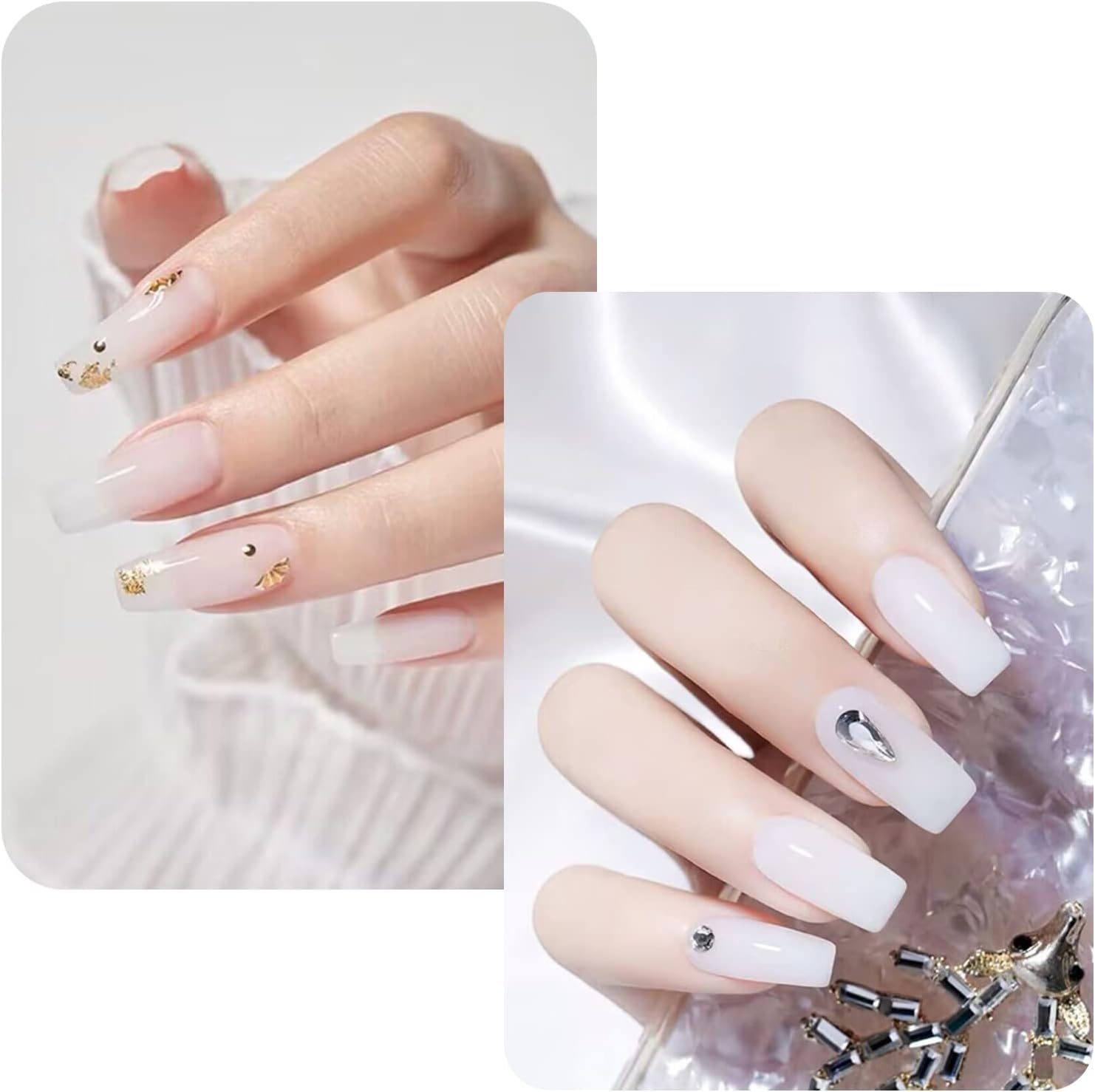 Vishine Poly Extension Gel Nail Kit Mini Nail Lamp Needed Clear Builder Jelly Gel Pink Nude Poly Nail Enhancement Trial All in One French Manicure Kit for Nail Art Starter Kit Nails image number 3