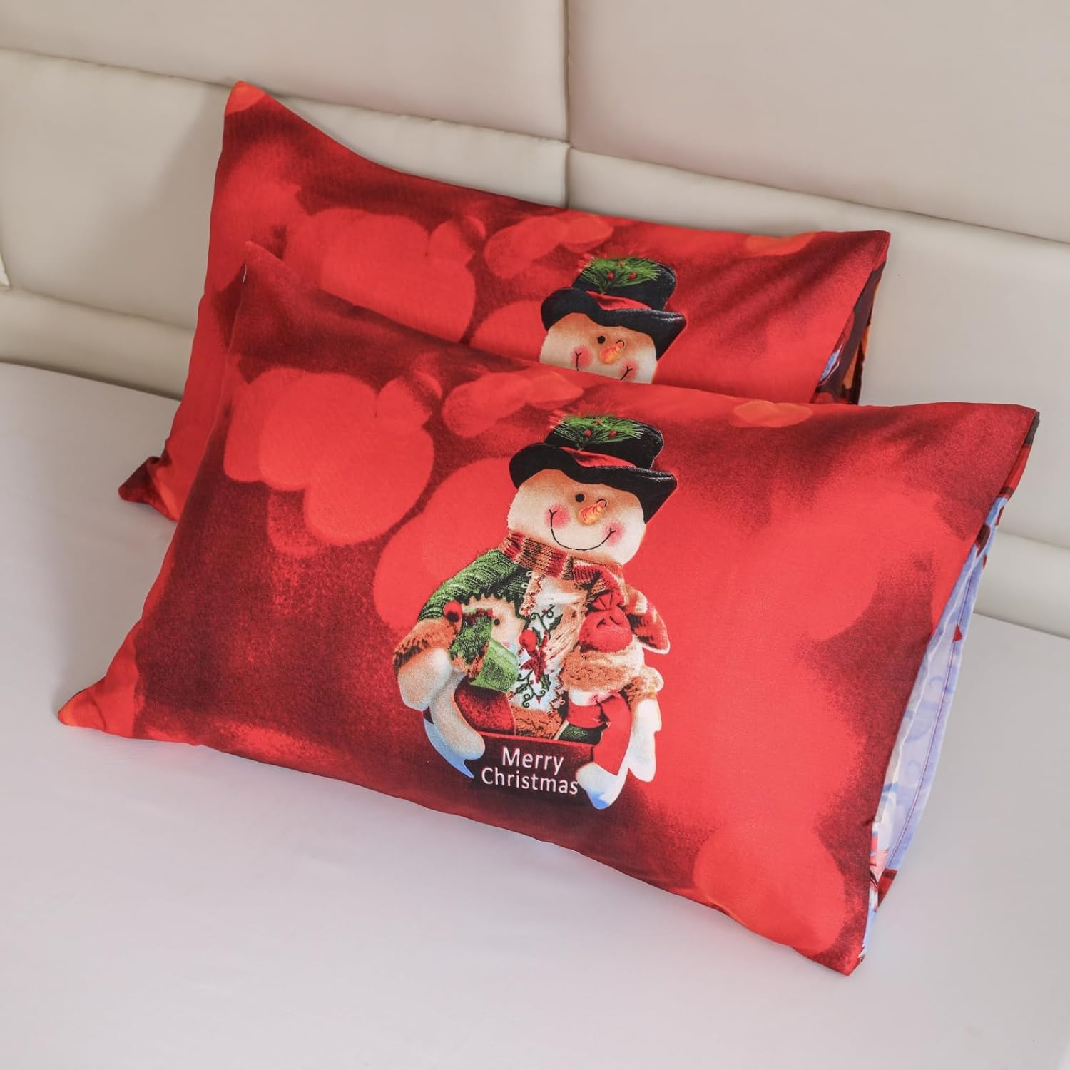 Father Christmas Royal Santa Claus Merry Santa Xmas Duvet Quilt Cover & Pillowcase Bedding Set Multi-Colour Snowman Presents Set Ultra Soft Easy Care, Modern Design (Christmas Bears, Single)