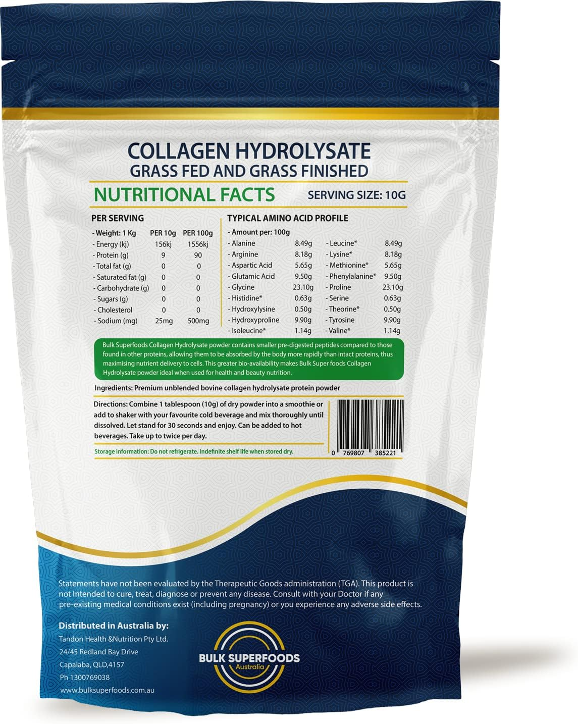 Grass Fed Collagen 1Kg image number 1