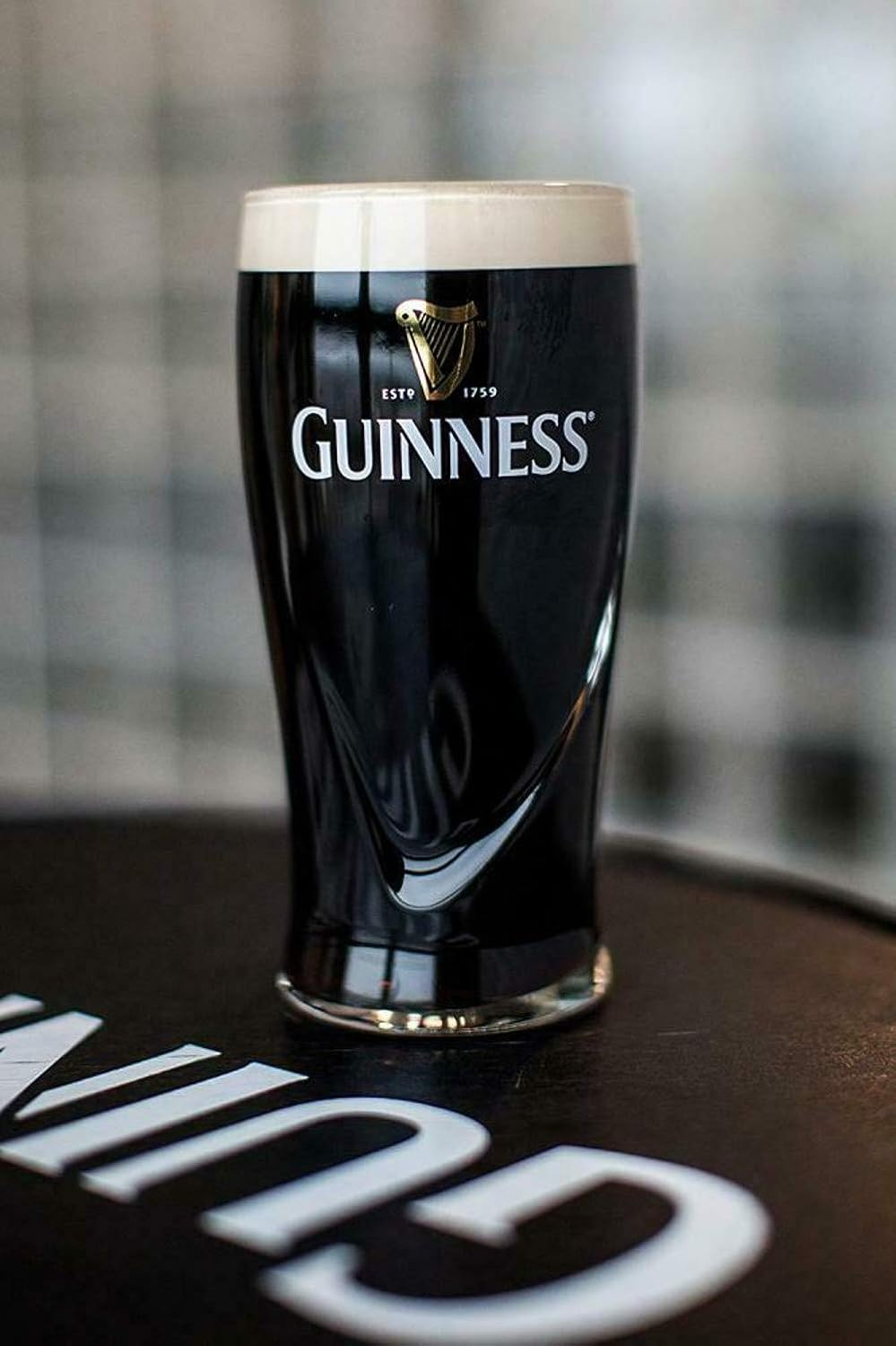 Guinness Logo Unisex Pint Glass Transparent, Glass, 2 Count (Pack of 1)
