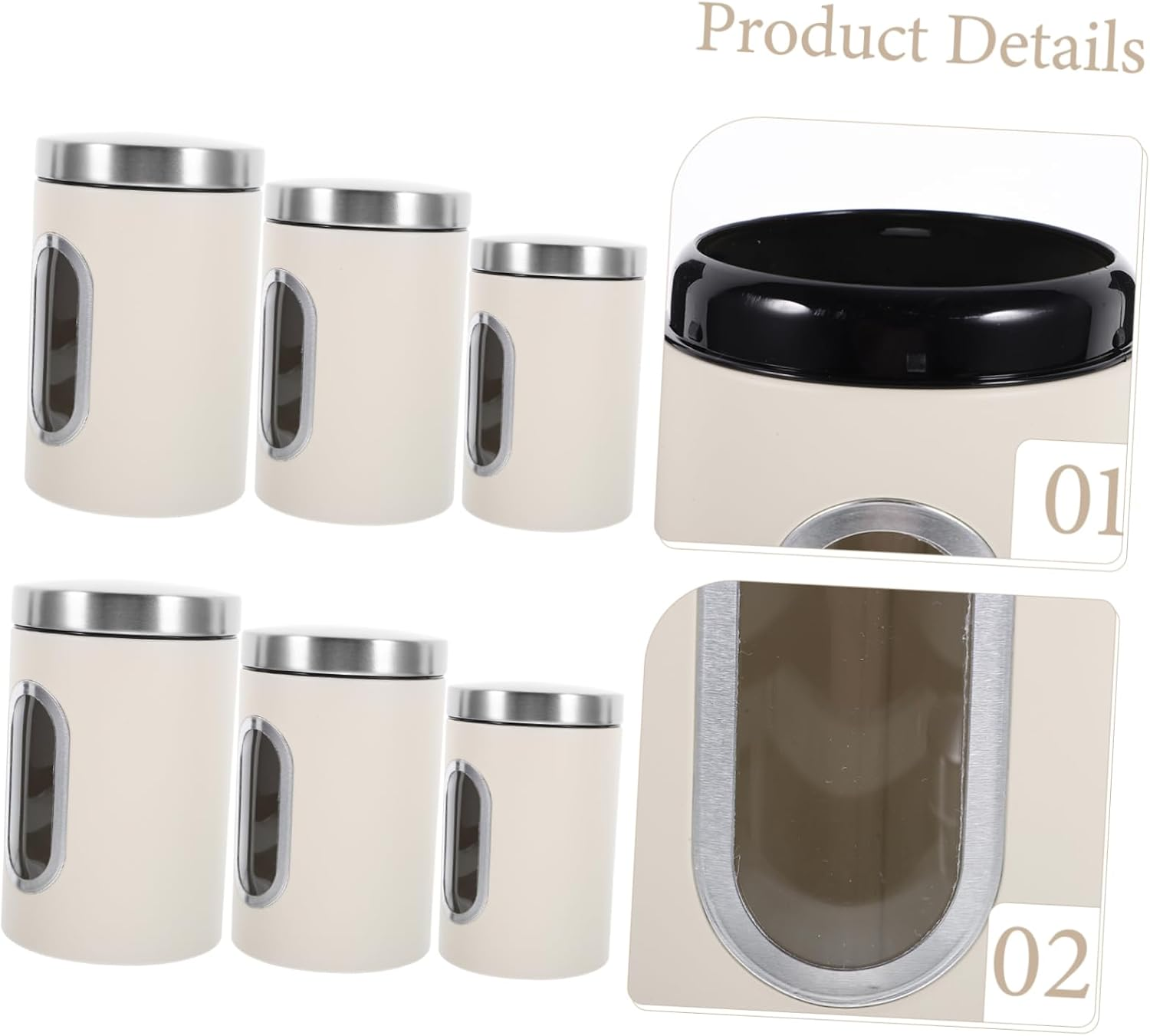 MAGICLULU Airtight Stainless Steel Tea Canisters Set, 3Pcs Loose Tea Leaf Organizer with Lids, Food Storage Jars for Coffee Beans and Kitchen Pantry, Small Metal Storage Containers for Home Use image number 4