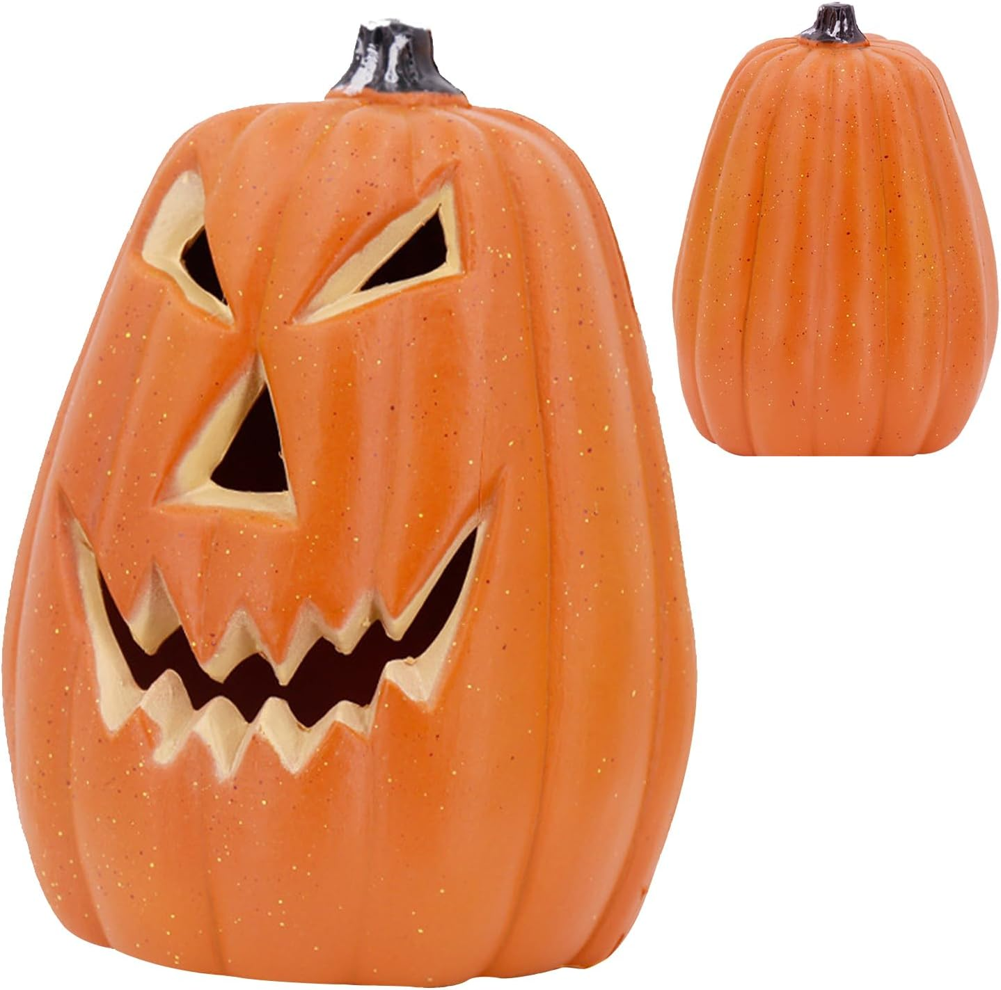 Light up Pumpkin - Decorative Scary LED Decor - Halloween Decorative Hollow Lights for Party Home Indoor Bedroom Living Room Kitchen Table Shelf Cabinet Fireplace Mantel