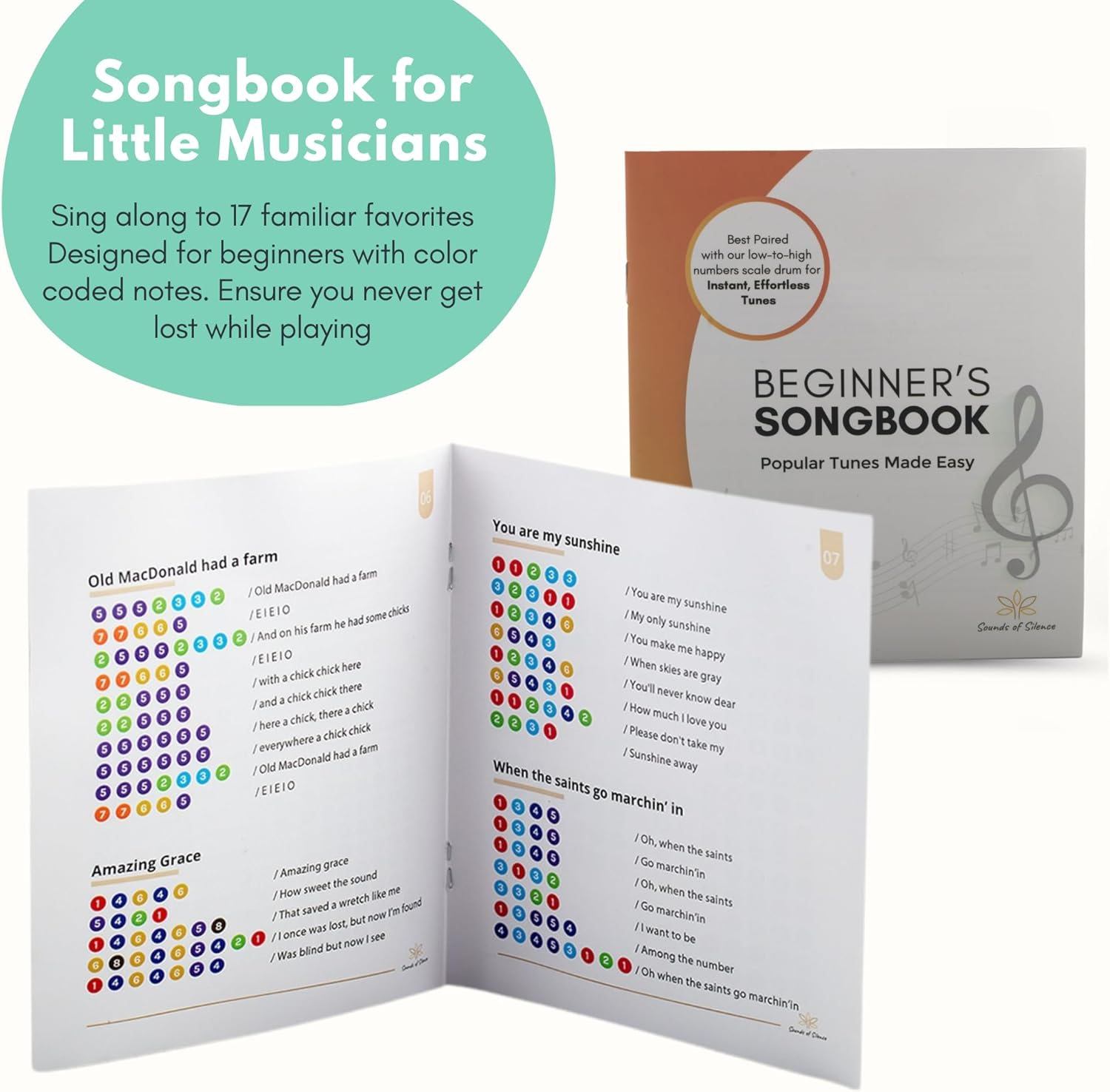 Steel Tongue Drum for Kids, Magic Calm Drum 6 Inch 8 Notes with Sing-A-Long Storybook and Songbook, Drums, Music Toys, Musical Instruments for Kids Ages 5-9, Anger Management Gifts image number 6