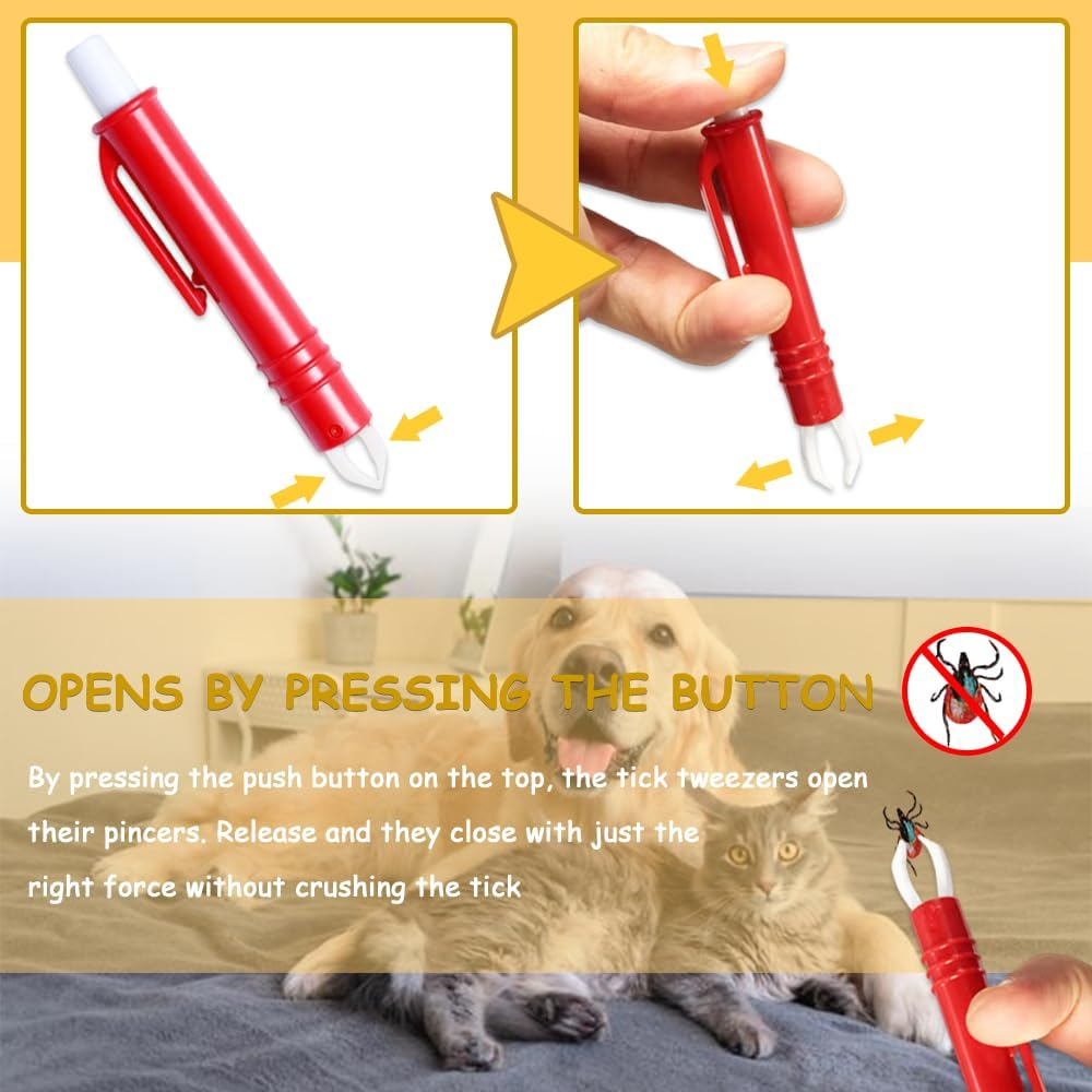 BAVALIN Tick Tweezers Set for Dogs Cats - Set of 3 Tick Tweezers for Dogs, Cats, Horses and People, Simple and Safe Tick Remover for Ticks of Any Size (Red, Blue, Dark Blue) image number 5