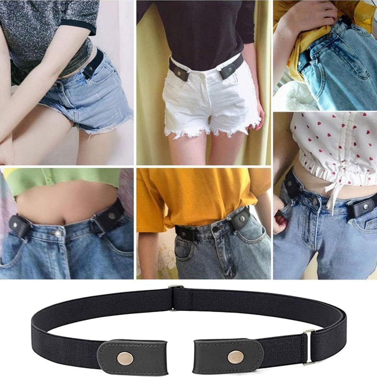 ETUCYNG No Buckle Belts for Men, Elastic Buckleless Belt Invisible, Fashion Accessory, No Scratch Belt for Men Women, Fit 16-41 Inches image number 6