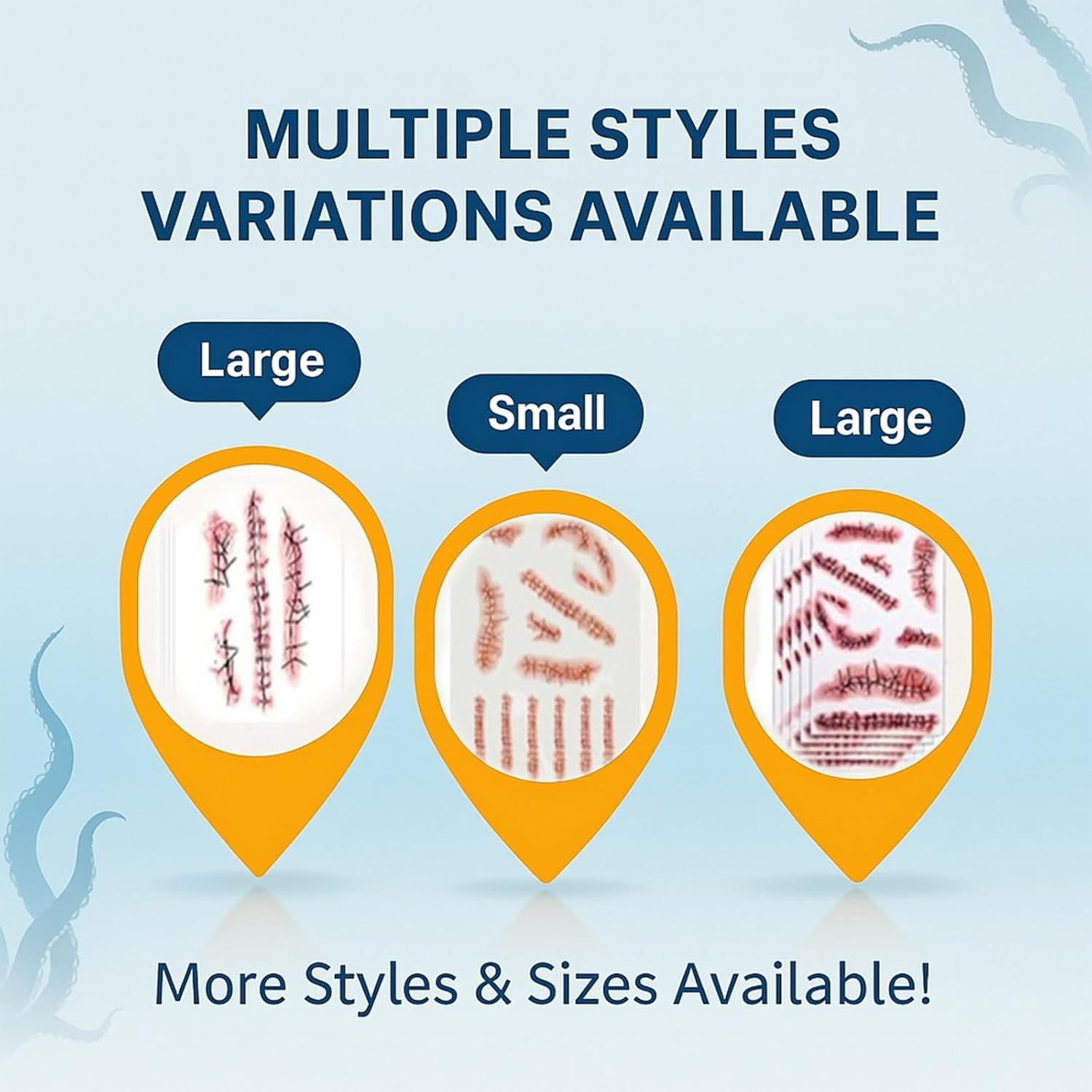 Damaill Realistic Scab Temporary Stickers - 3D Fake Skin & Scar Tattoos for Halloween, Waterproof Wound Effects for Costumes & Pranks image number 4