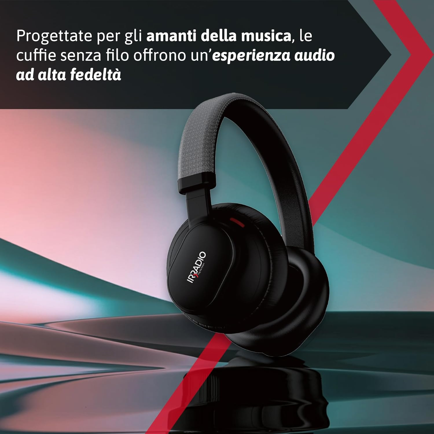 IRRADIO IR-H606BT PRO Bluetooth Headphones, Wireless Version 5.3, Hi-Fi with Hybrid ANC Function, Active Noise Cancellation, Touch Control, Long Battery Life image number 3