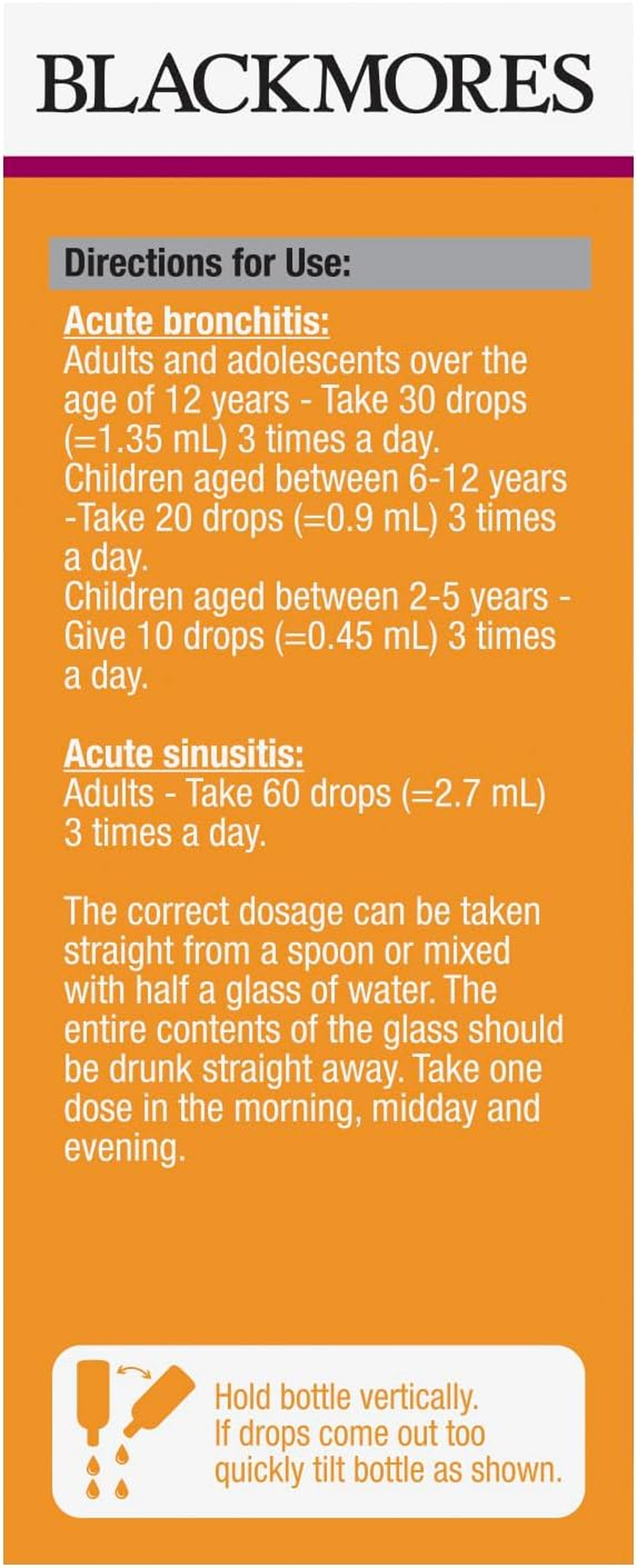 Blackmores Kaloba | Relieves Symptoms of Acute Bronchitis & Acute Sinusitis | 50Ml Oral Liquid image number 5