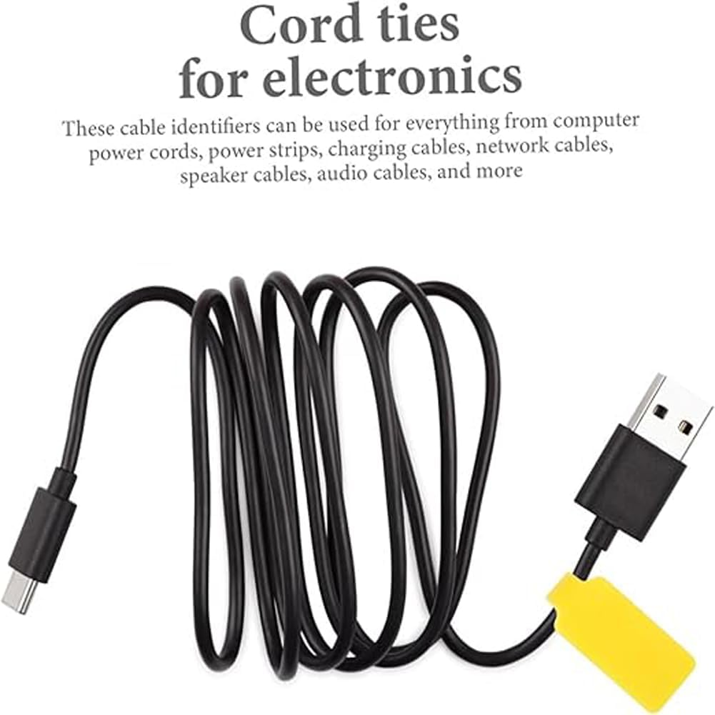 50Pcs Wire Label Cable Ties, Cord Organizer Tags, Charger Cord Markers, Cable Identification Labels for Electronics, Computer Cord Management, Cord Hider Accessories. image number 1