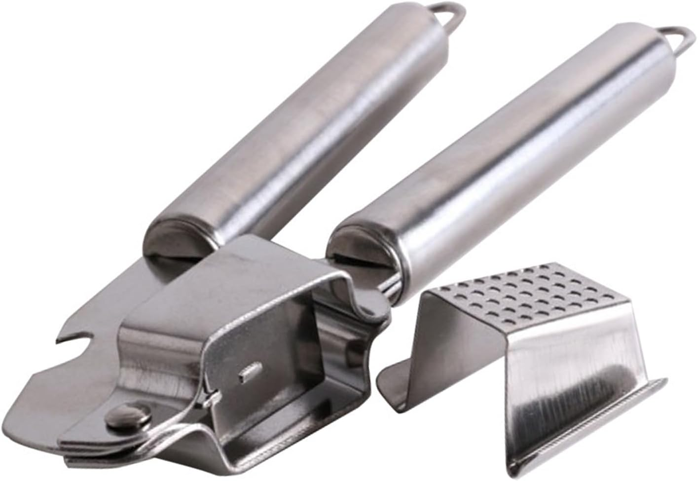 Manual Garlic Press, Stainless Steel Erosion Proof Curved Garlic Mincer, Easy to Squeeze and Wash, Kitchen Tool with Ergonomic Handle for Home, Any Kitchen Without image number 4