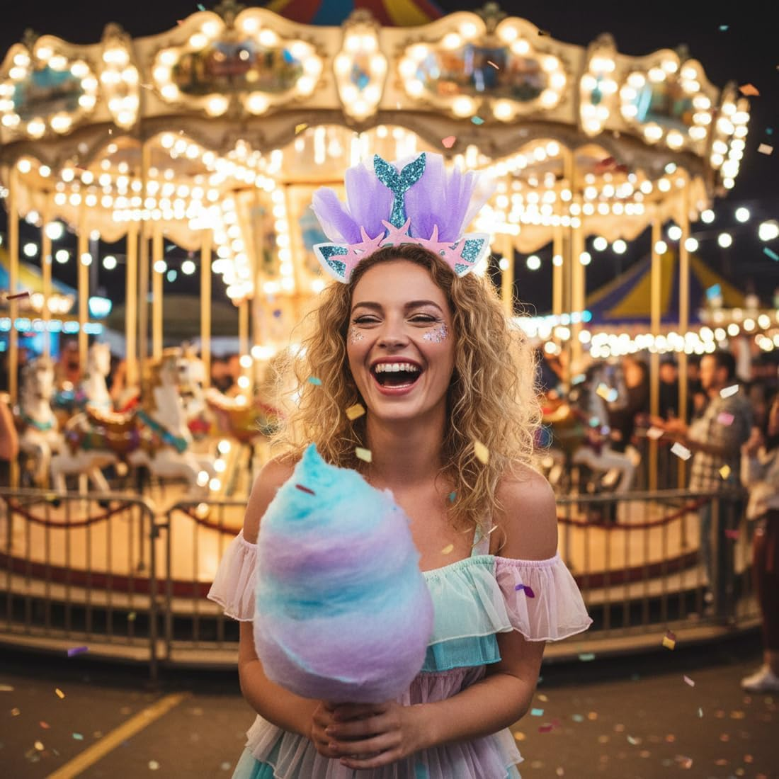 ZORVYN Mermaid Headband Women'S Crown Headdress for Carnival Halloween Costume Accessories Hair Accessories as Fancy Dress image number 5