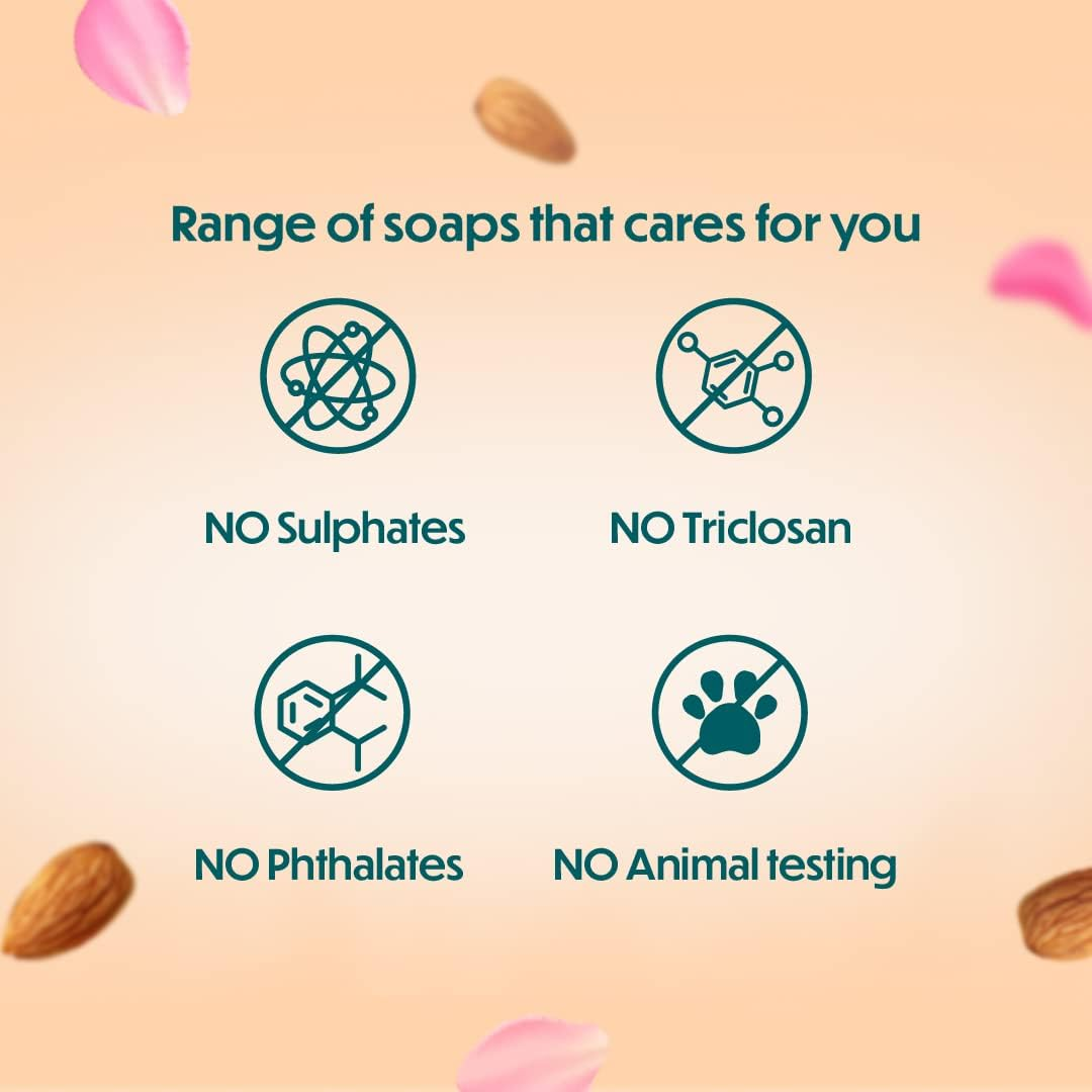 Himalaya Herbals Almond and Rose Soap, 125G (Pack of 6) image number 3