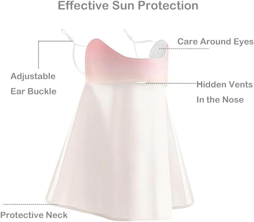 UPF 50+ Face Mask, Ice Silk Cooling Neck Gaiter Sun Protection Face Mask, Lightweight Breathable Earloop Neck Gaiter Scarf for Outdoor Sports, Washable Reusable