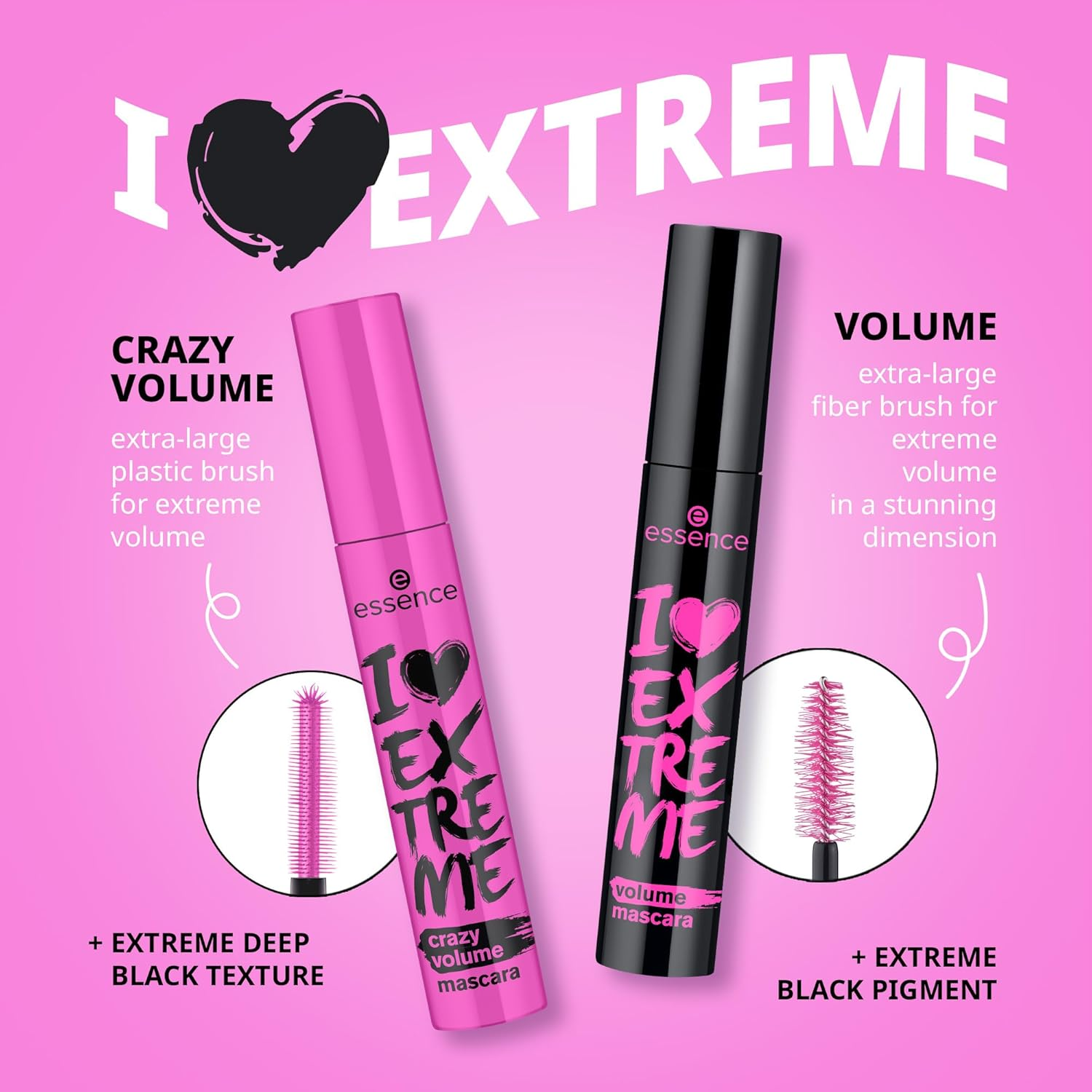 Essence Cosmetics I Love Extreme Crazy Volume Mascara 12 Ml, Black image number 5