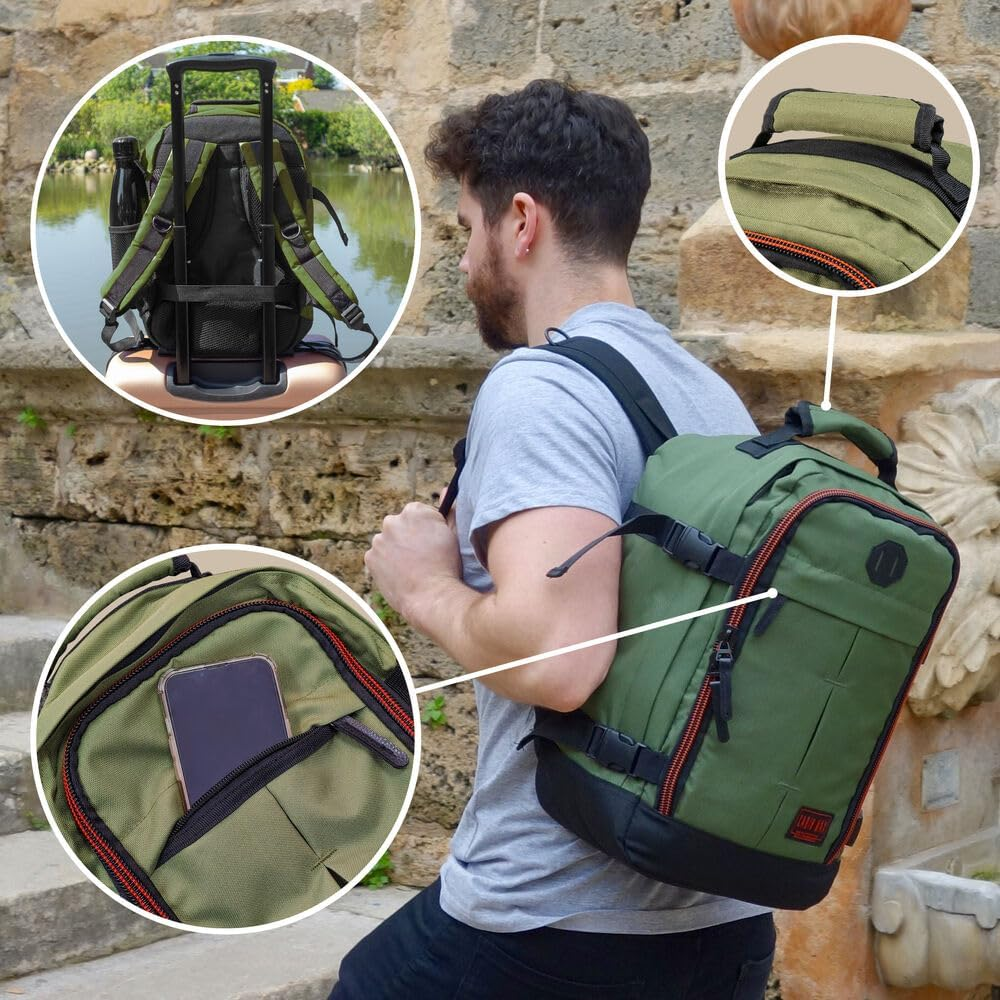 Cabin Max&reg; Mini Metz 30L Underseat Carry on Luggage - 18X14X8 Weekender Bag - Ideal Backpack for Weekend Away/Short Breaks - Fits Qantas Airlines and Many More! 1.5Lb