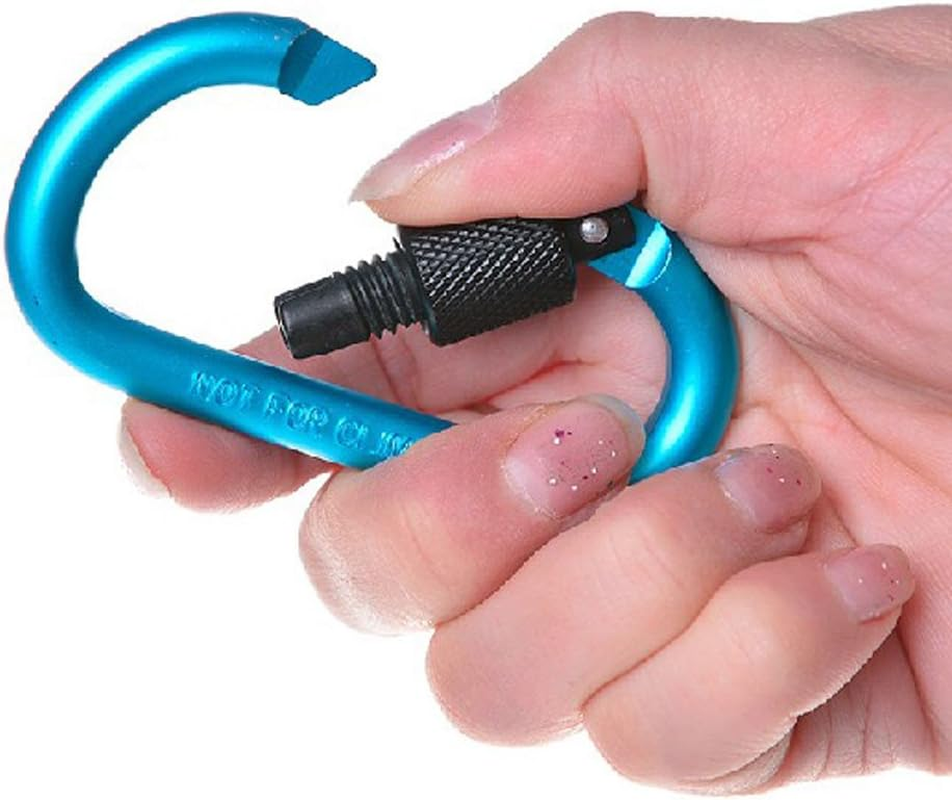 Wolike 10 Pcs Locking Carabiner, 10-Colors Premium Aluminum Alloy D-Ring Carabiner Clips for Outdoor, Camping, Hiking, Traveling, Fishing, Backpack DK001 image number 6