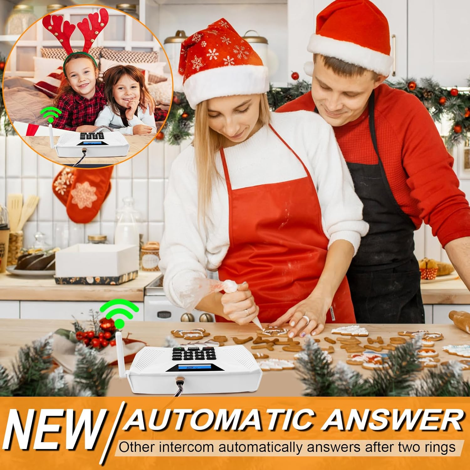 2024 Home Upgrade Wireless Intercoms, 5300Ft Range Hands-Free Intercom, Two-Way Communication Home Intercom System in Time image number 6