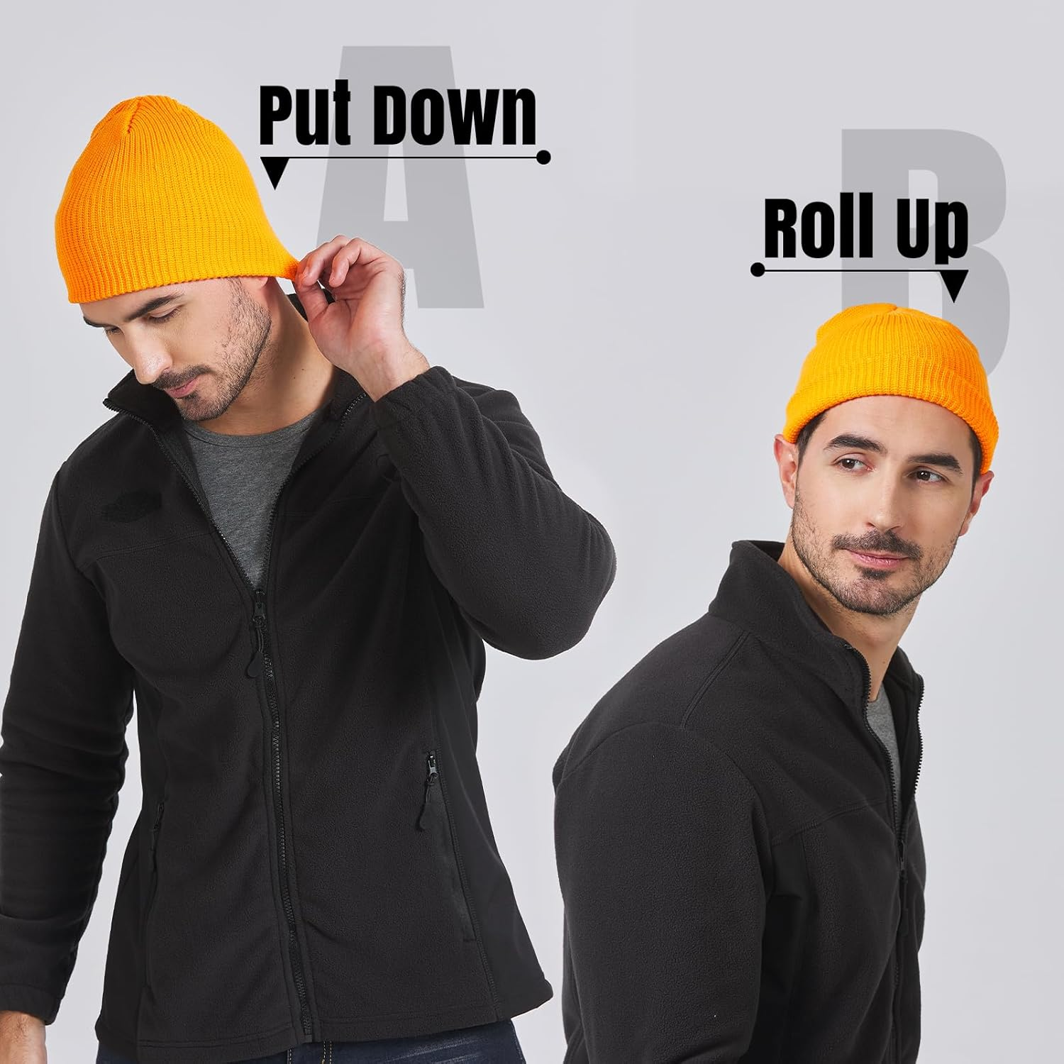 TOPTIE Winter Cuffed Beanie Knit Hats for Teens, Warm & Soft Toboggan Cap