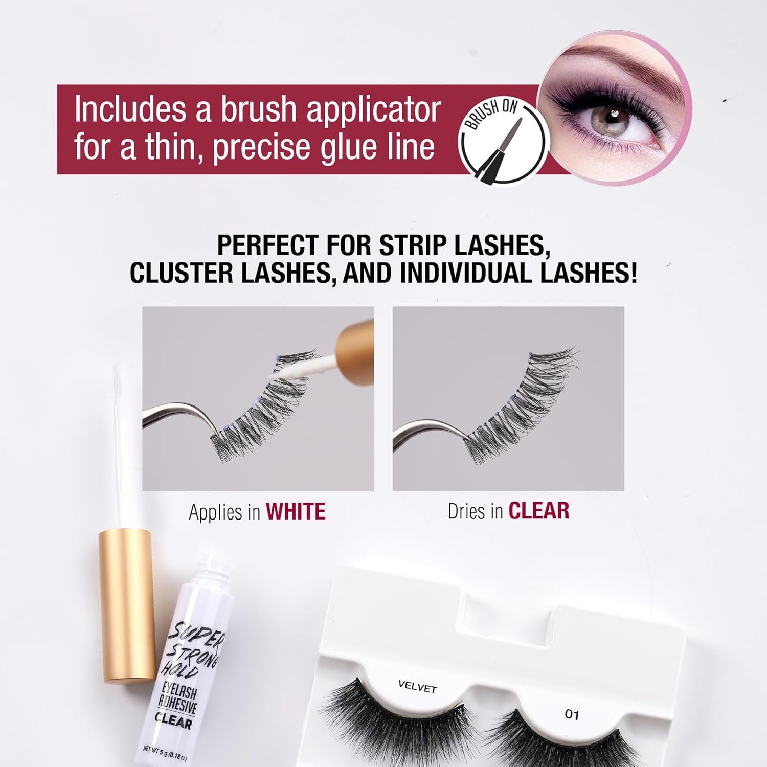 KISS I Envy Eyelash Adhesive Super Strong Hold Clear KPEG06 (3 PACK) image number 6
