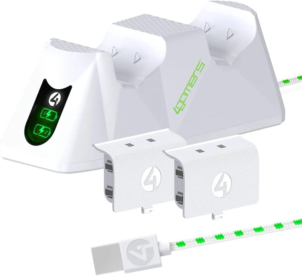 4Gamers SX-C100 Twin Charging Dock for Xbox ONE - White image number 4