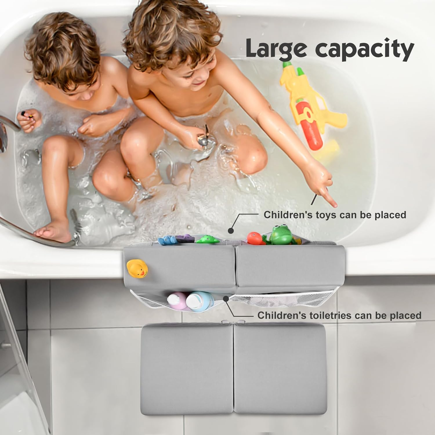 Comfortable Baby Bath Kneeler and Elbow Rest Pad Set - Foldable Non-Slip Mat, Thickest Bathtub Kneeler Pad with Parents - Painless Memory Foam, Soft and Quick Drying image number 3