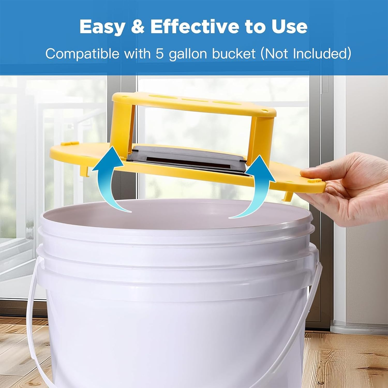 Yeanifeana Mouse Trap Bucket Lid, Dual Trap Door Design, Humane & Effective Rat/Mice/Chipmunk Traps for Indoor/Outdoor Use, Reusable Rodent Control with Quick-Catch Technology